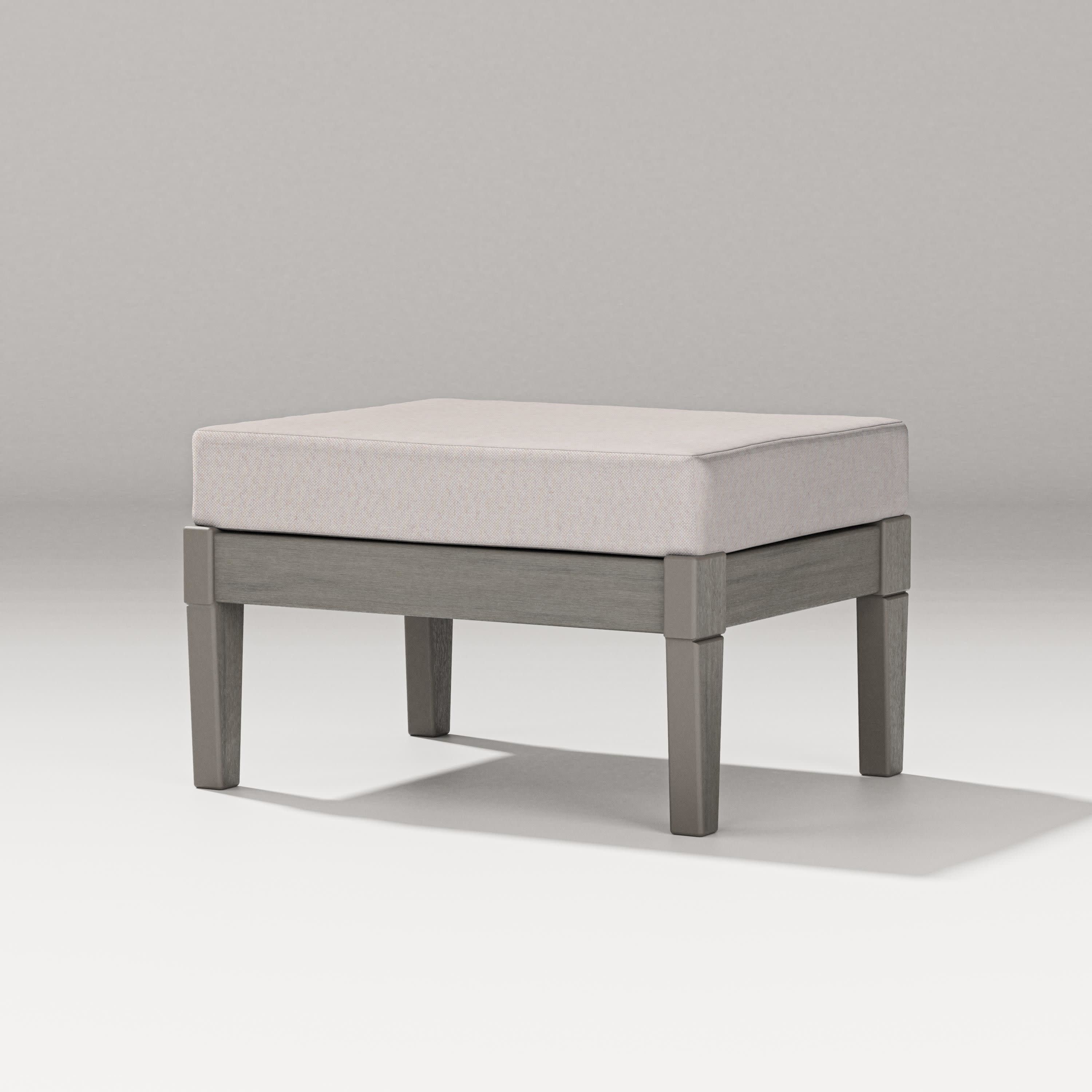 Estate Lounge Ottoman in Driftwood / Dune Burlap