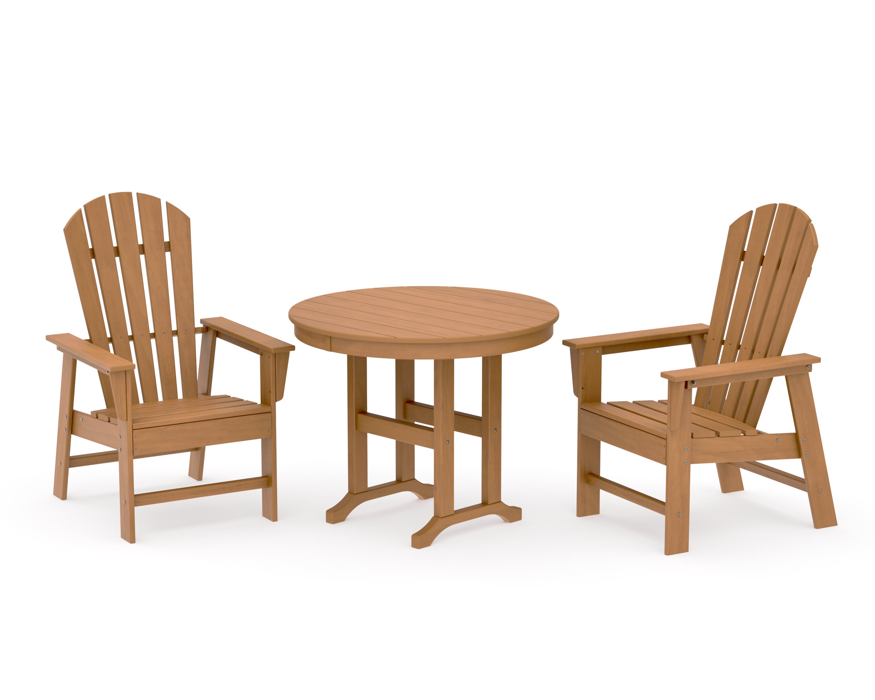 South Beach 3-Piece Round Farmhouse Dining Set in Natural