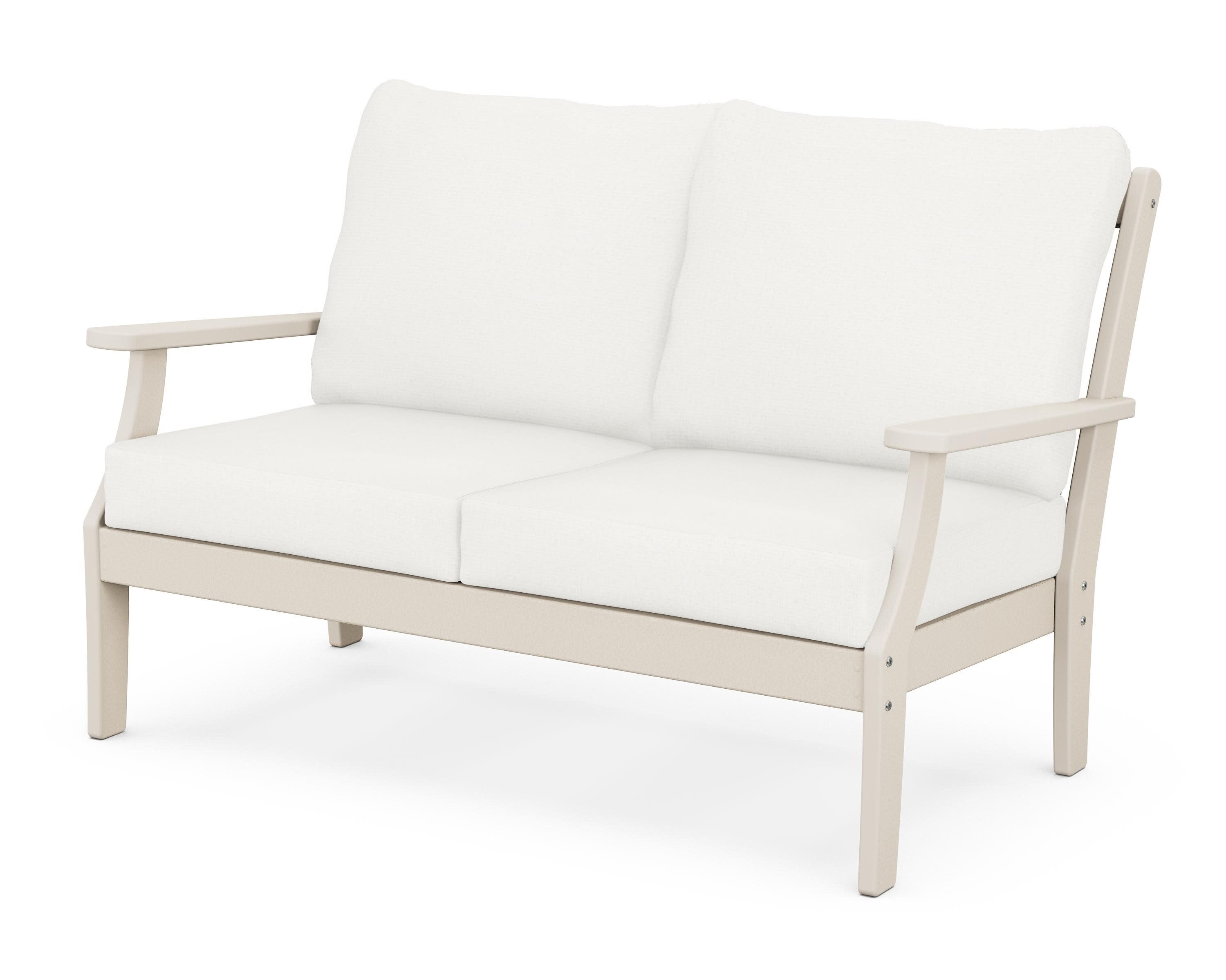 Braxton Deep Seating Loveseat in Sand / Natural Linen
