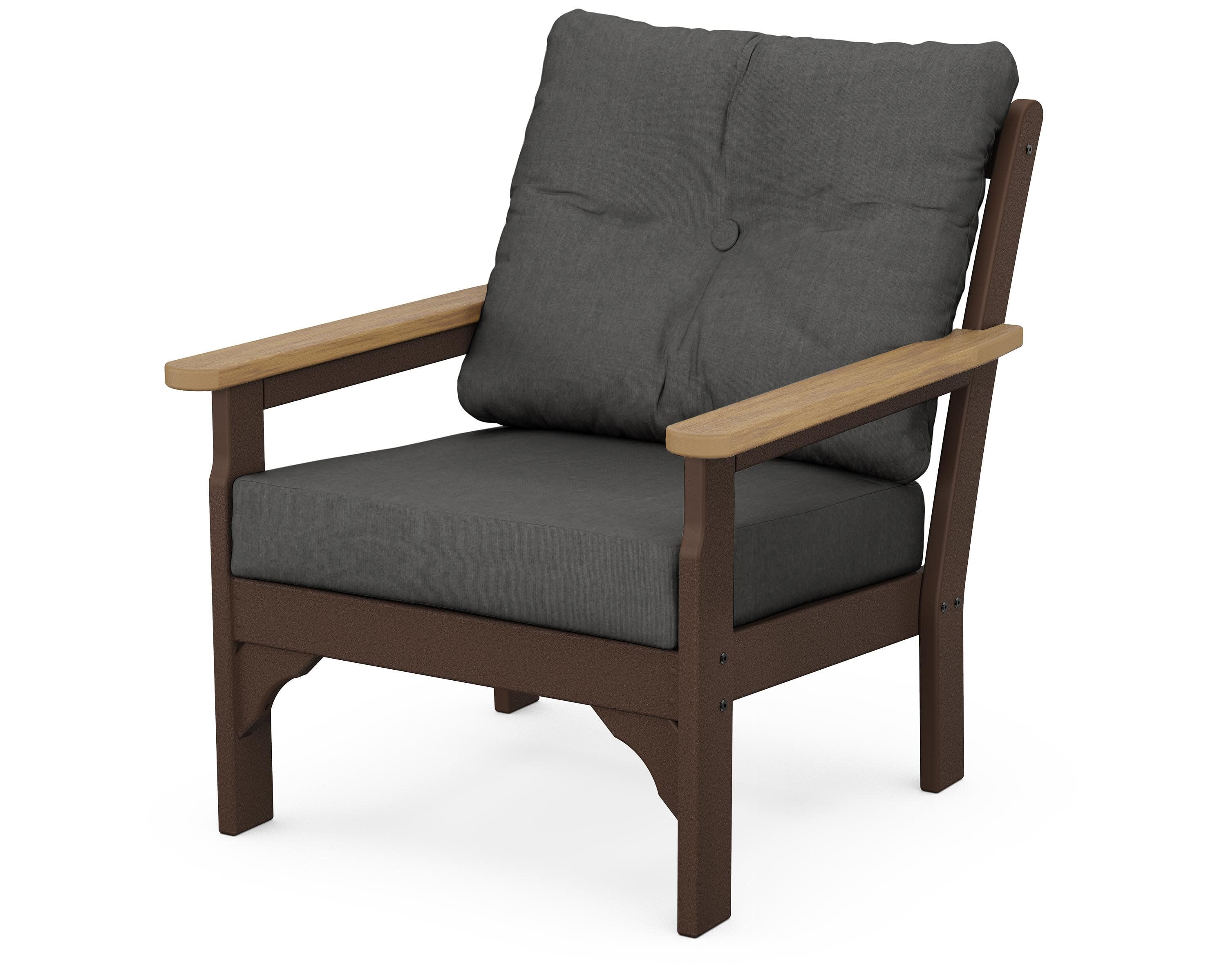 Vineyard Deep Seating Chair in Mahogany / Natural / Spectrum Carbon