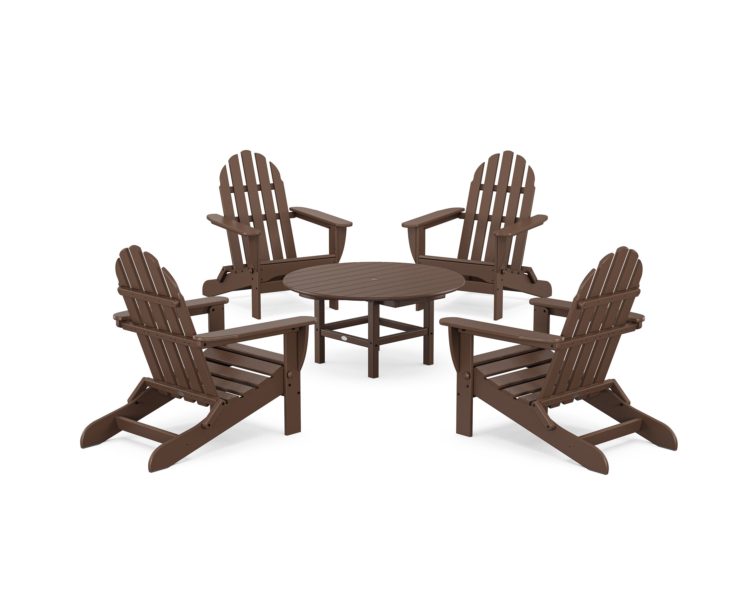 Classic Folding Adirondack 5-Piece Conversation Group in Mahogany