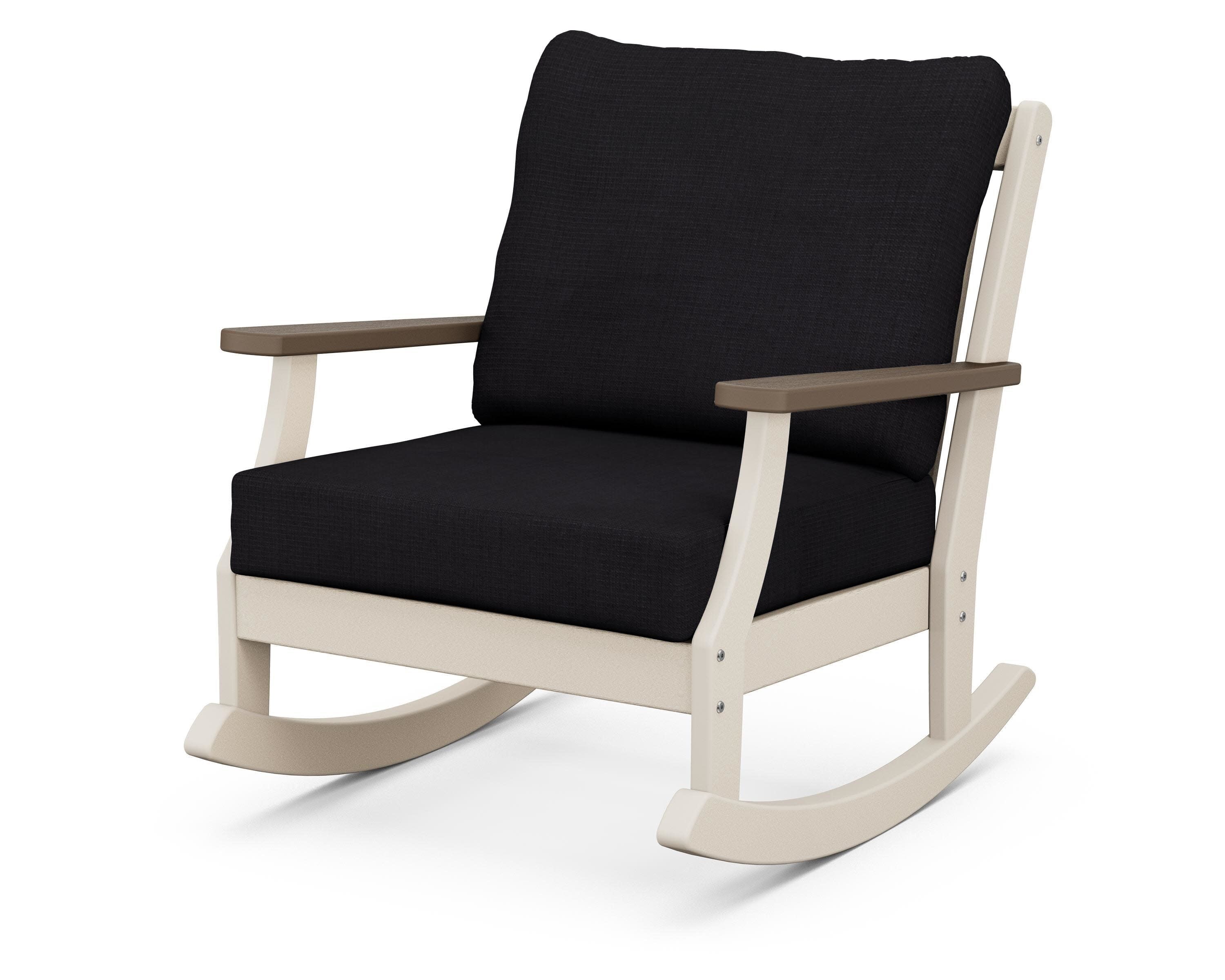 Braxton Deep Seating Rocking Chair in Sand / Kona / Midnight Linen