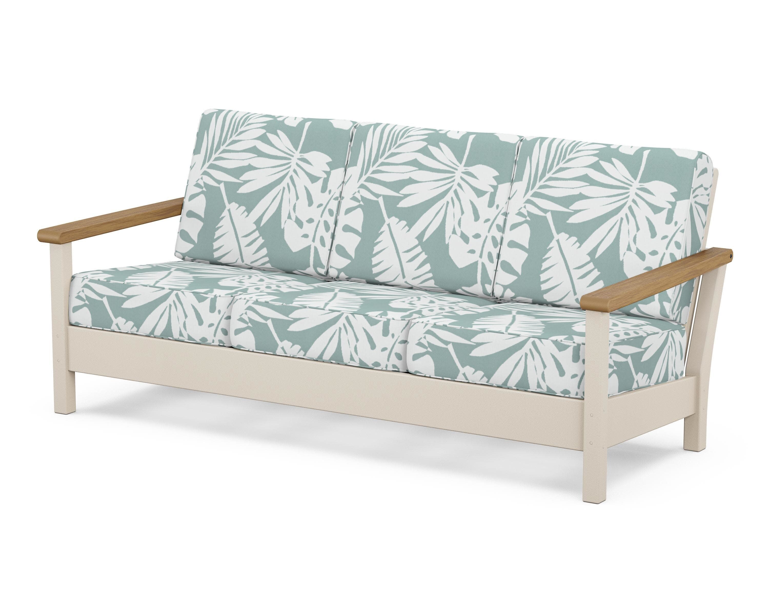 Harbour Deep Seating Sofa in Sand / Natural / Leaf Glacier Spa