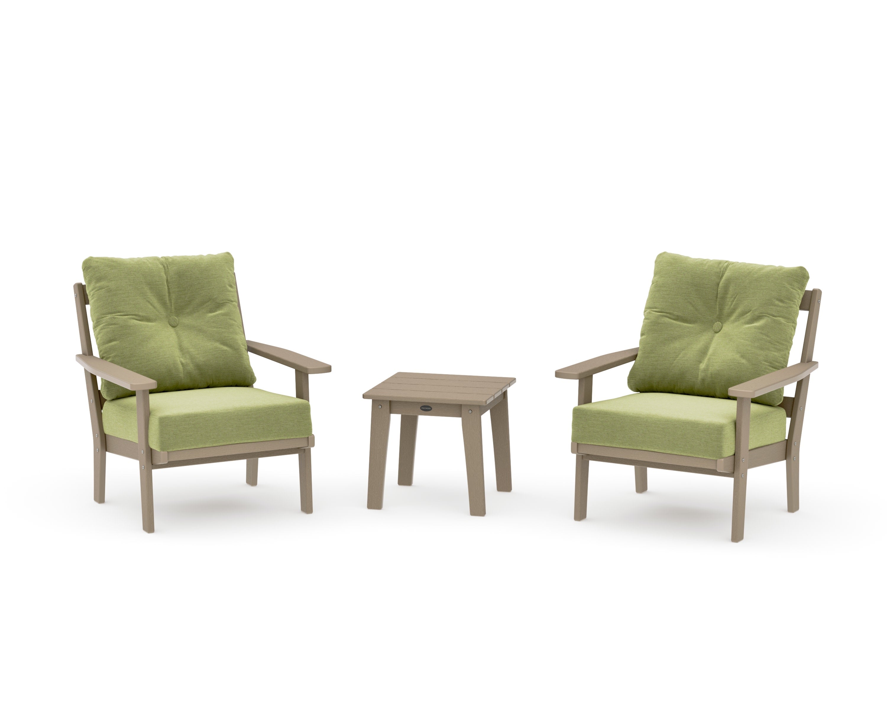 Oxford 3-Piece Deep Seating Set in Vintage Sahara / Chartreuse Boucle