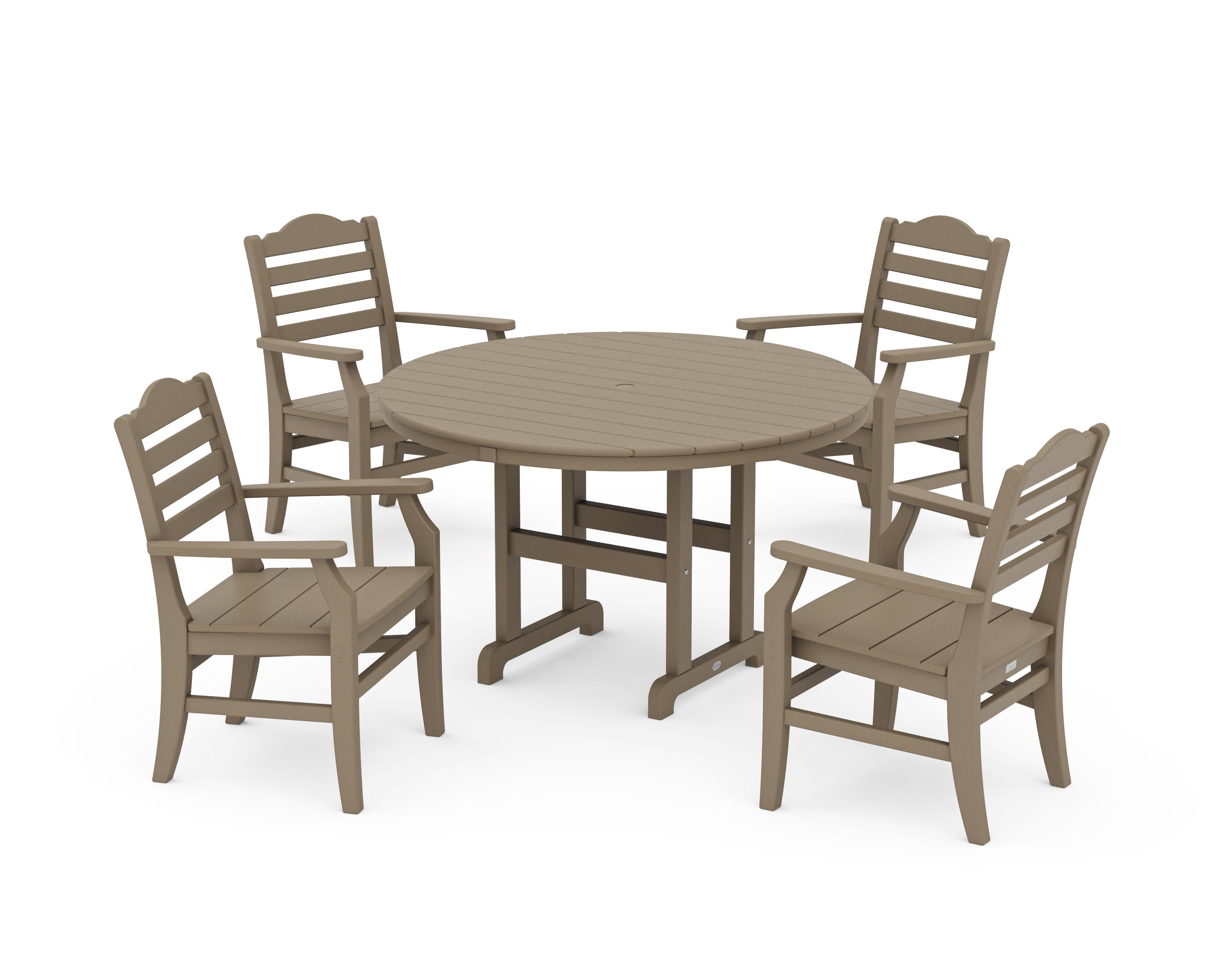 Savannah 5-Piece Round Farmhouse Dining Set in Vintage Sahara