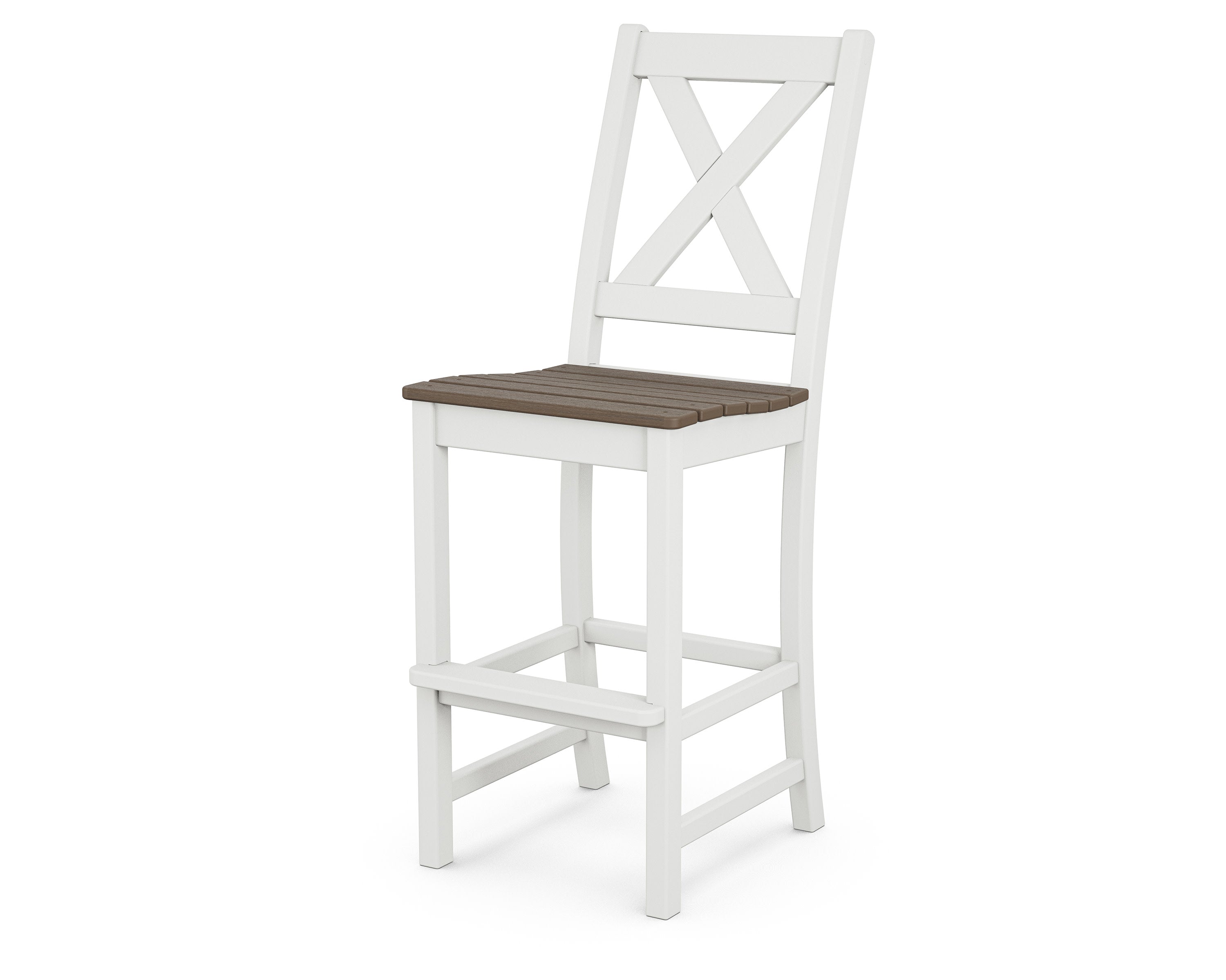 Braxton Bar Side Chair in White / Kona