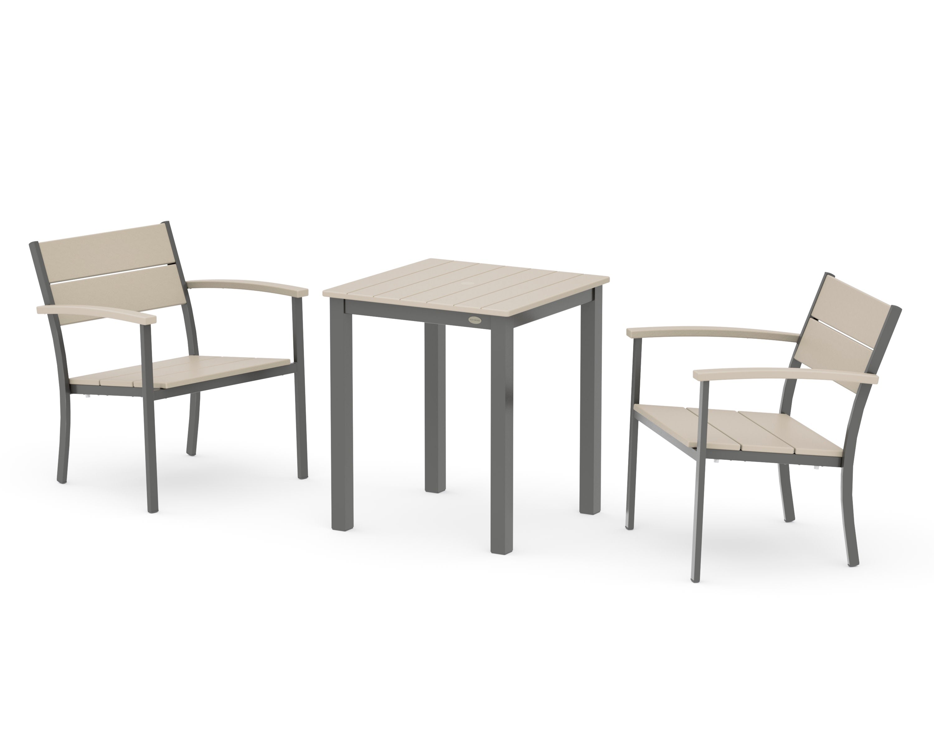 Main Street 3-Piece Square Dining Set in Charcoal / Sand