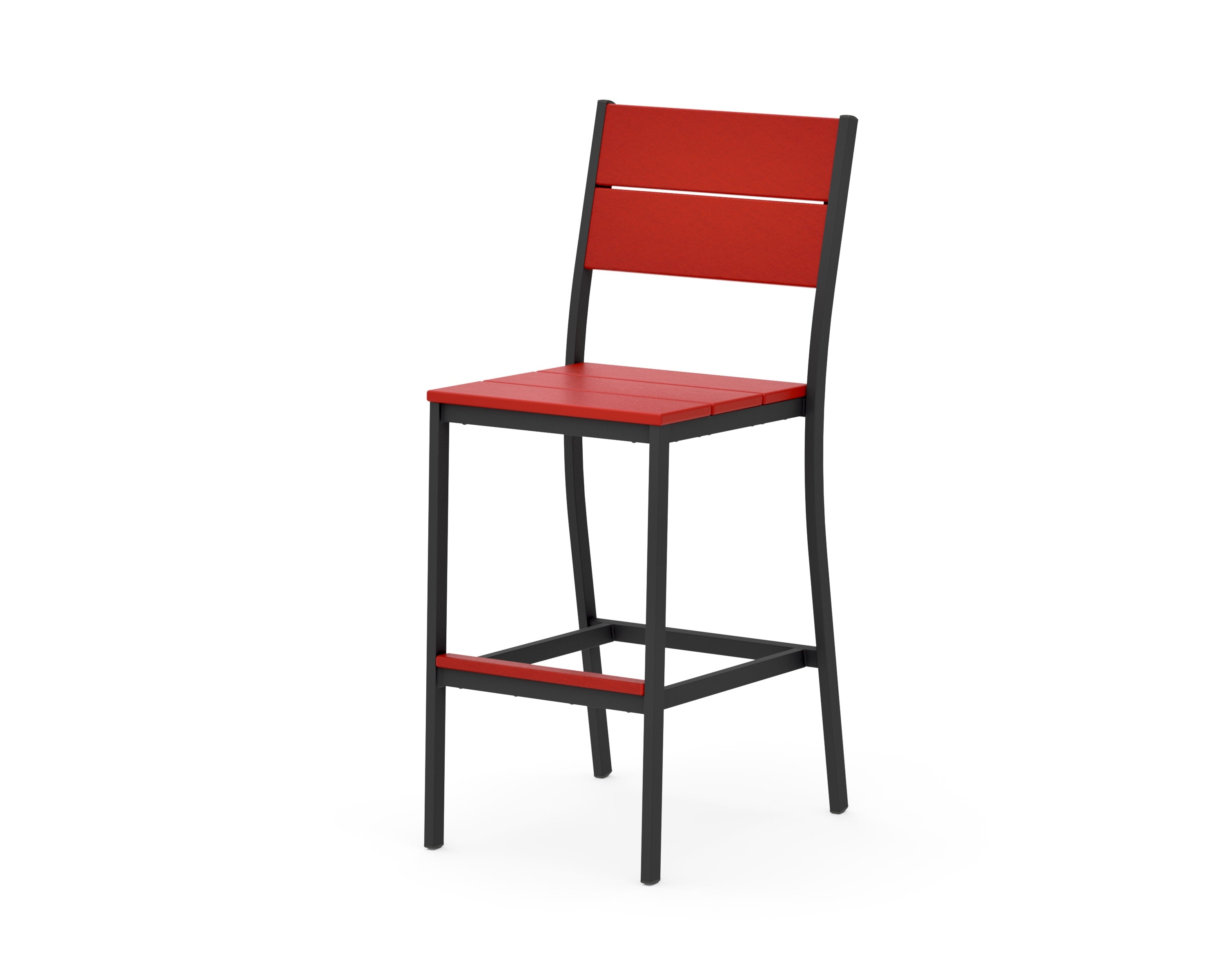 Main Street Bar Side Chair in Black / Sunset Red
