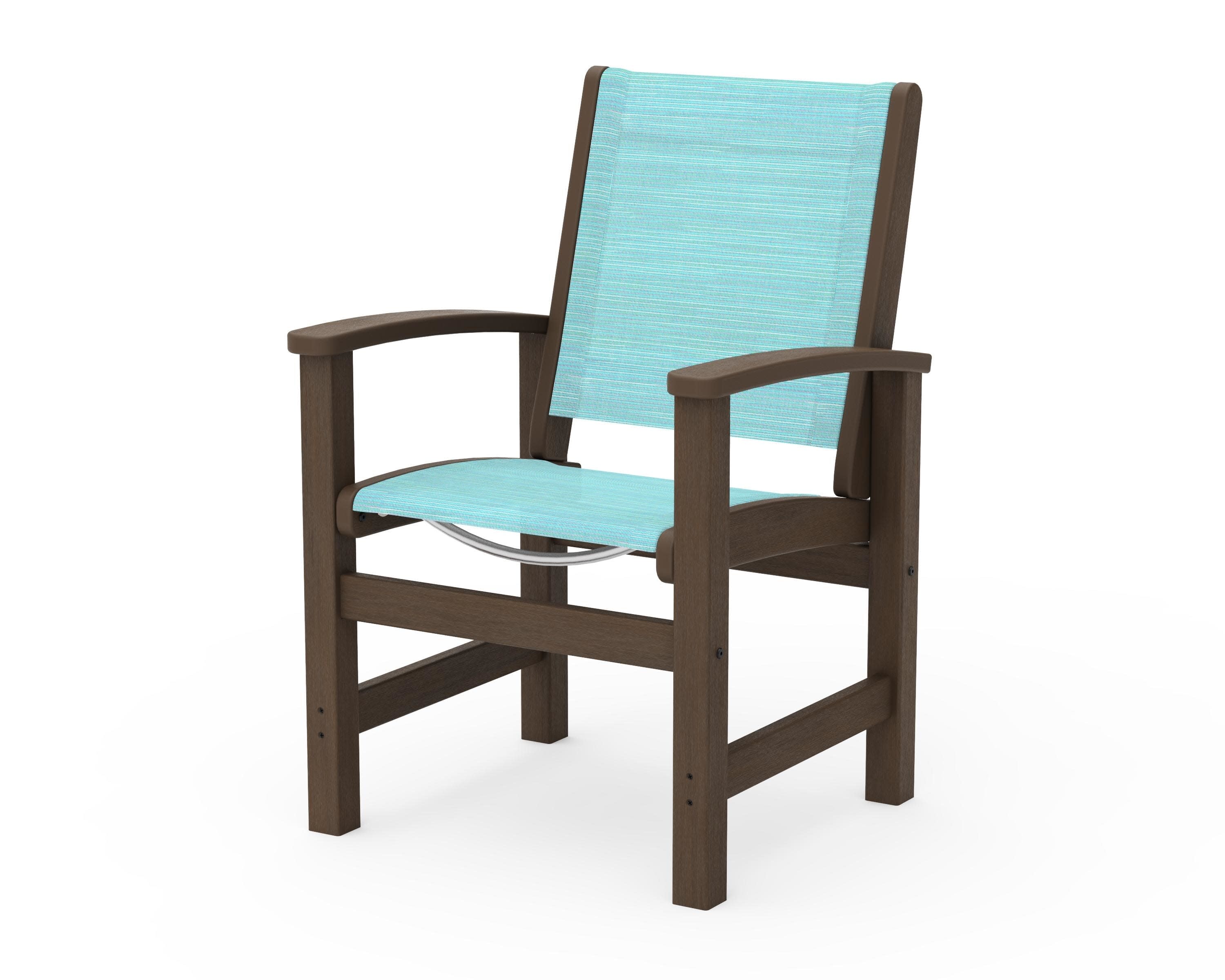 Coastal Dining Chair in Kona / Dupioni Aquamarine Sling