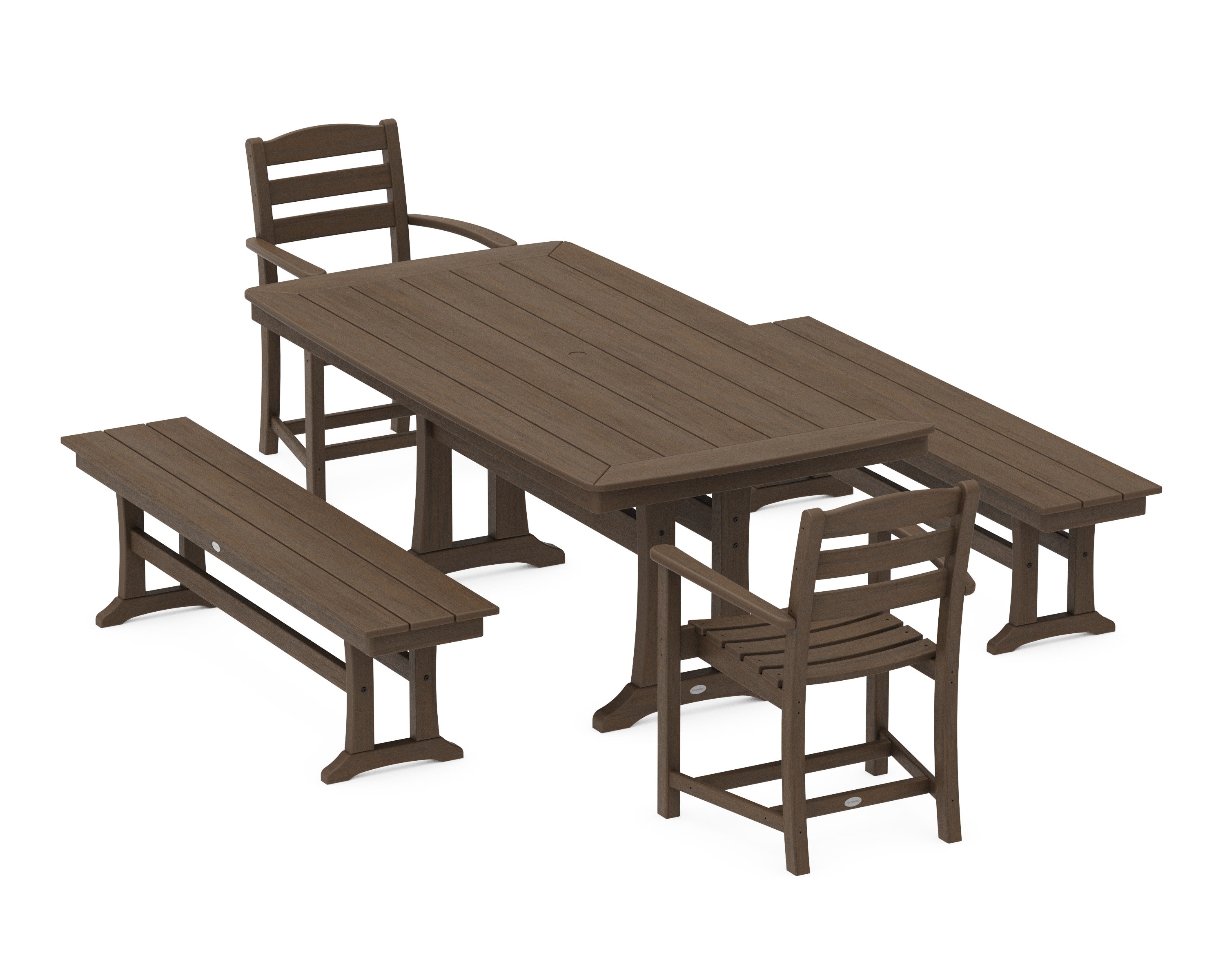 La Casa Cafe 5-Piece Dining Set with Trestle Legs in Kona