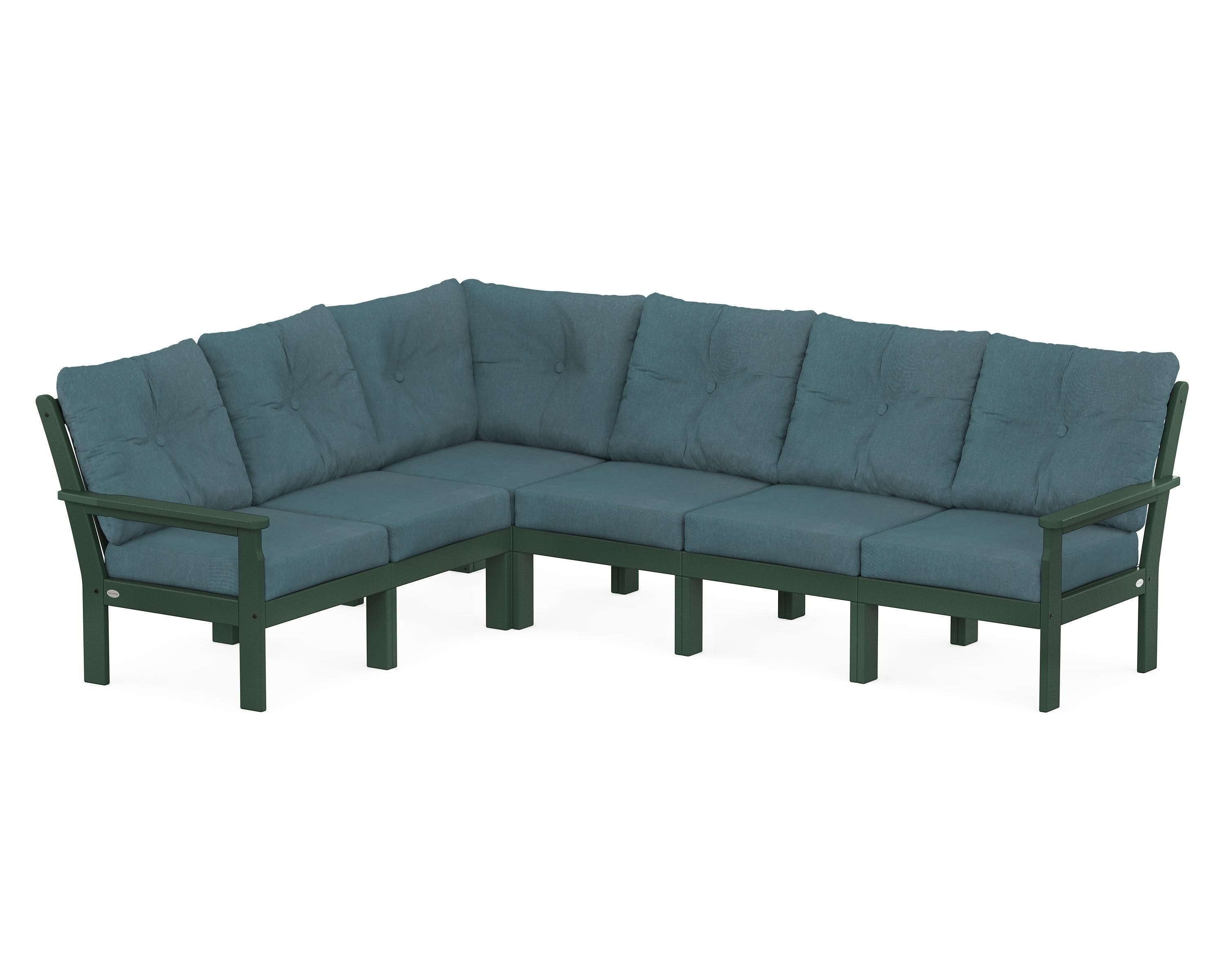 Vineyard 6-Piece Sectional in Green / Ocean Teal