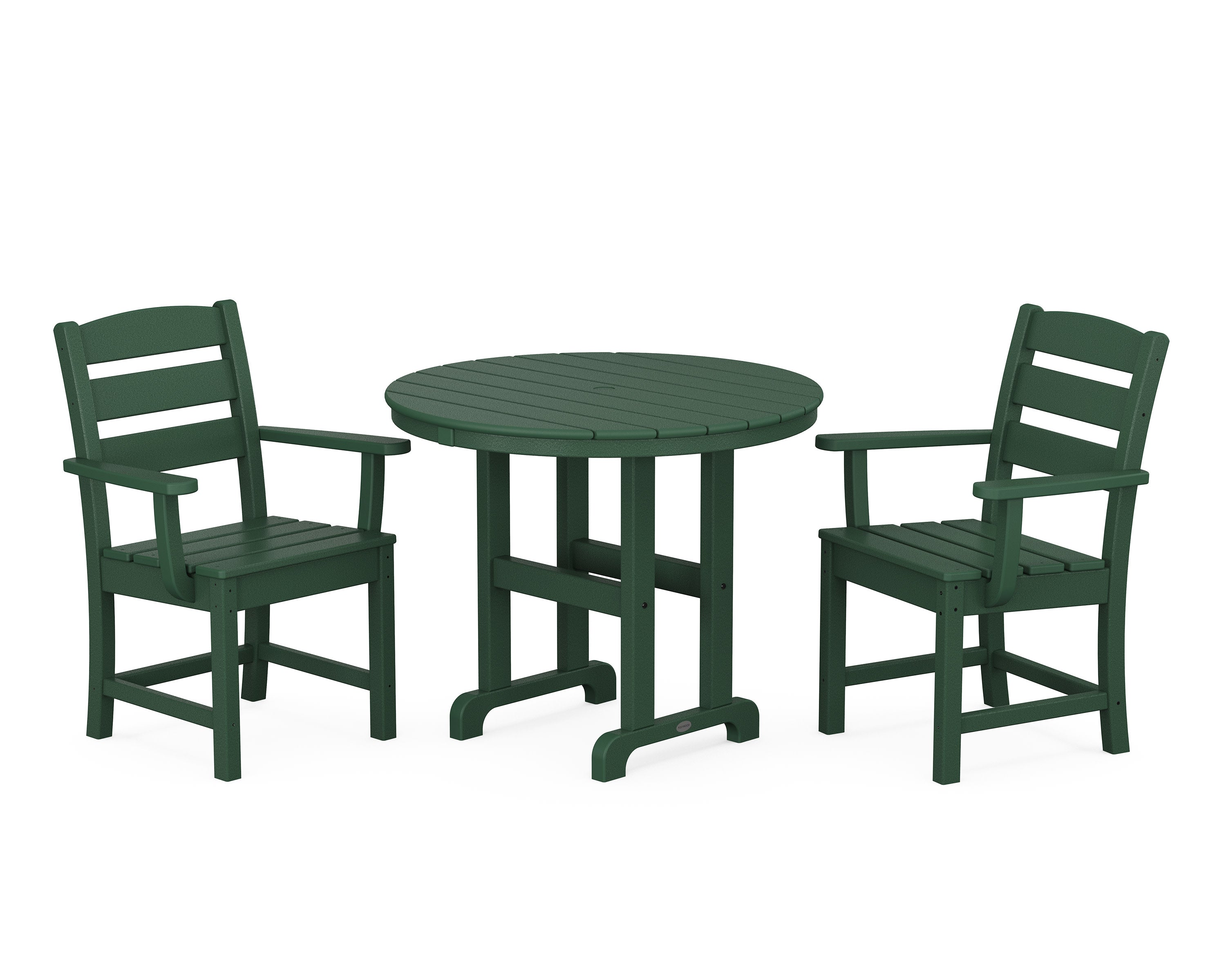 Lakeside 3-Piece Round Dining Set in Green
