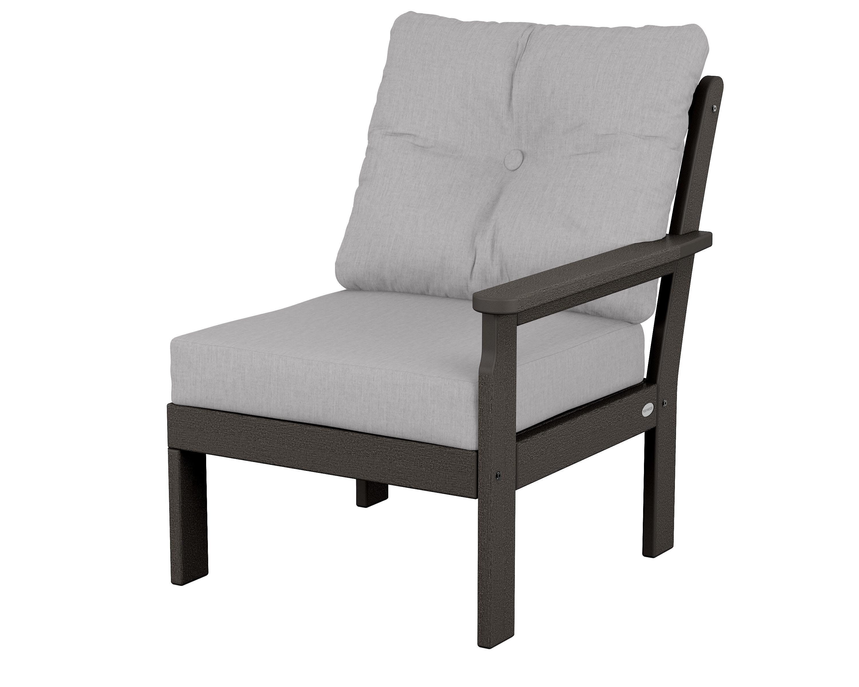 Vineyard Modular Right Arm Chair in Vintage Coffee / Granite