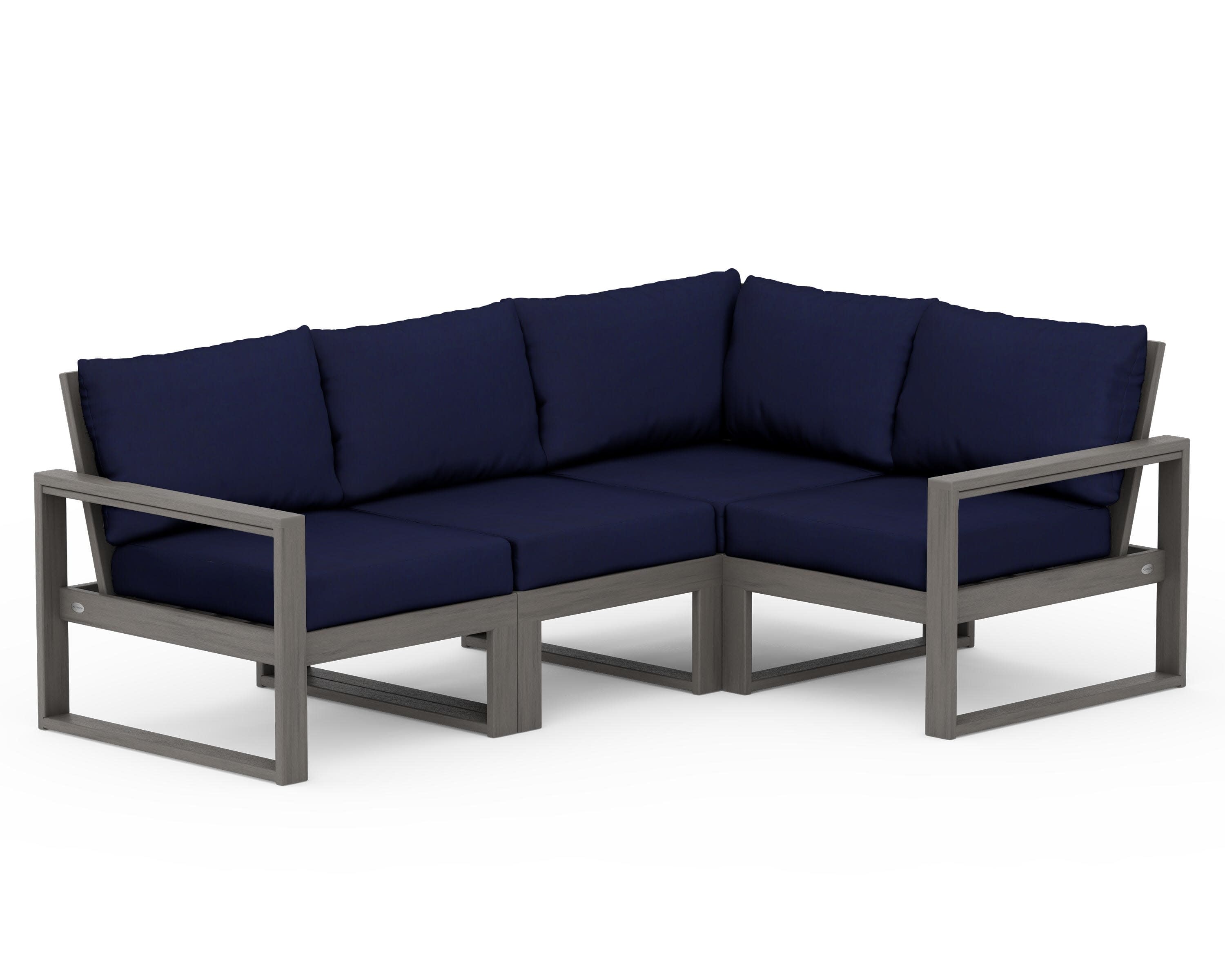 EDGE 4-Piece Modular Deep Seating Set in Driftwood / Navy