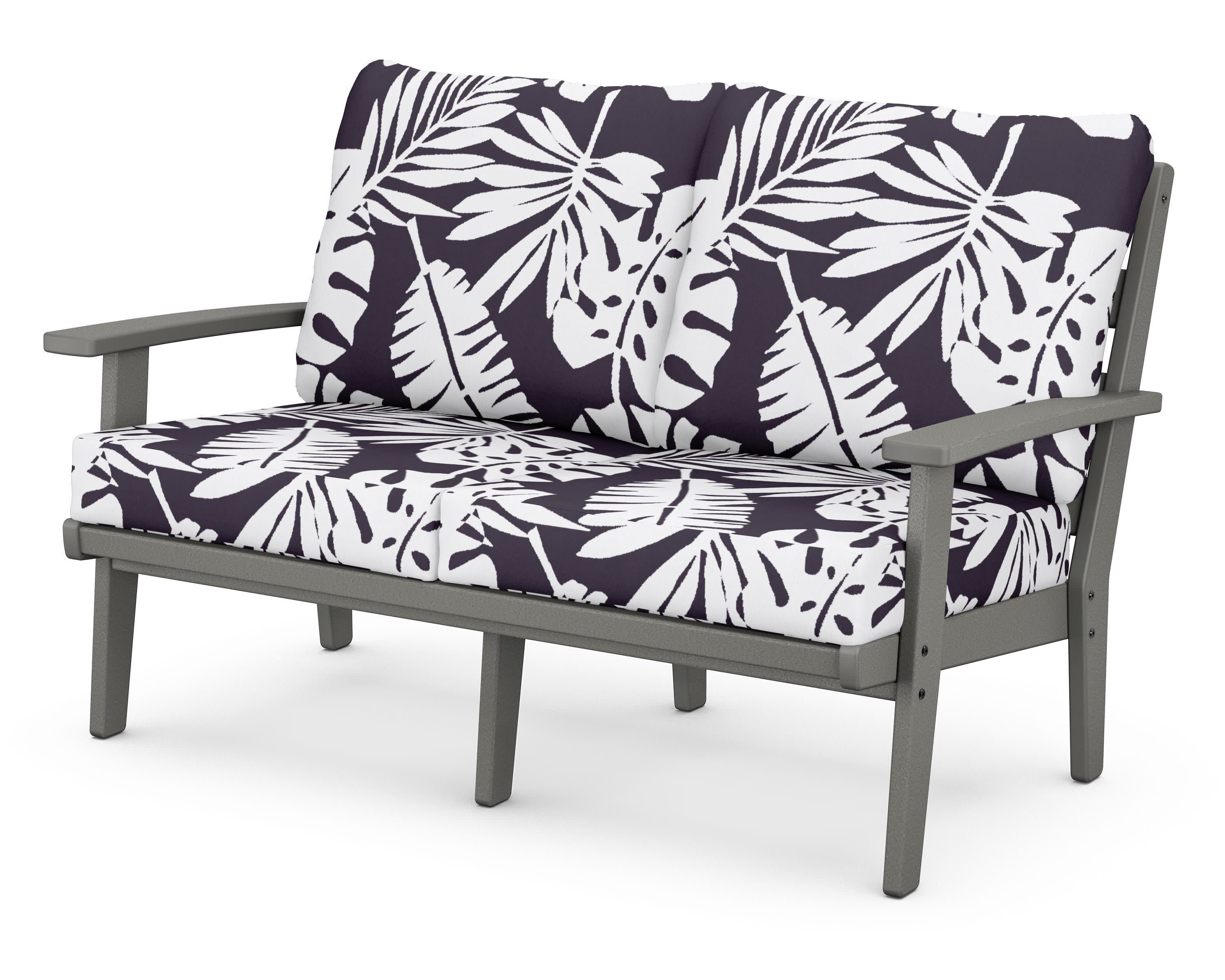 Grant Park Deep Seating Loveseat in Slate Grey / Leaf Navy