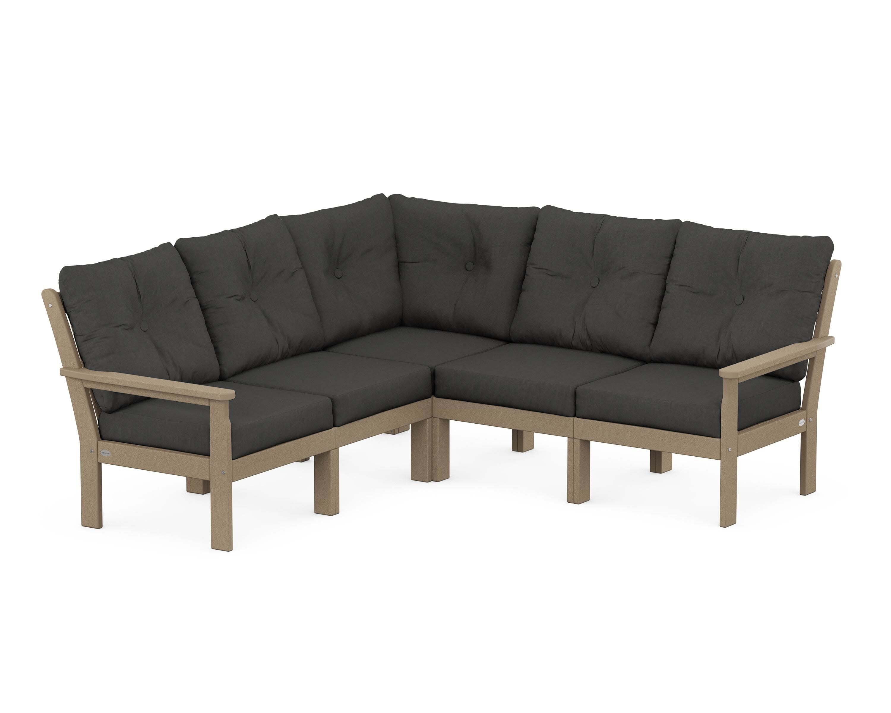 Vineyard 5-Piece Sectional in Vintage Sahara / Spectrum Carbon