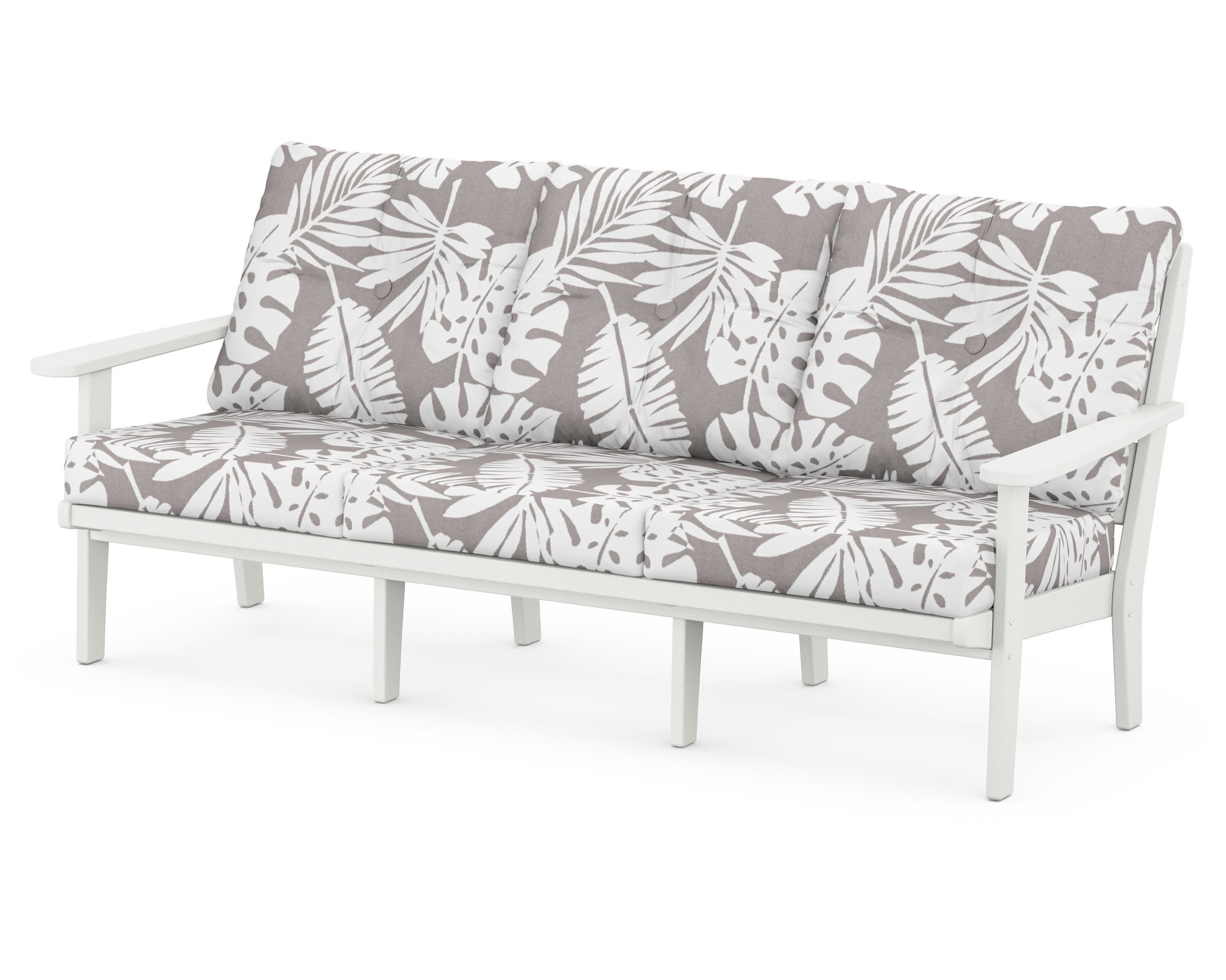 Lakeside Deep Seating Sofa in Vintage White / Leaf Grey Mist