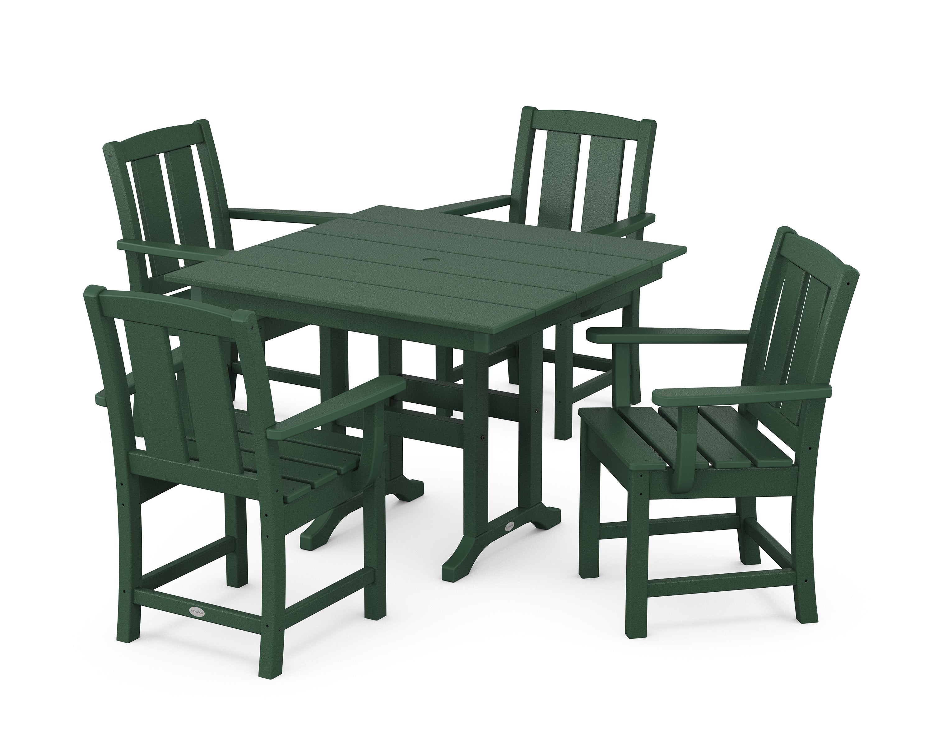 Mission 5-Piece Farmhouse Dining Set in Green