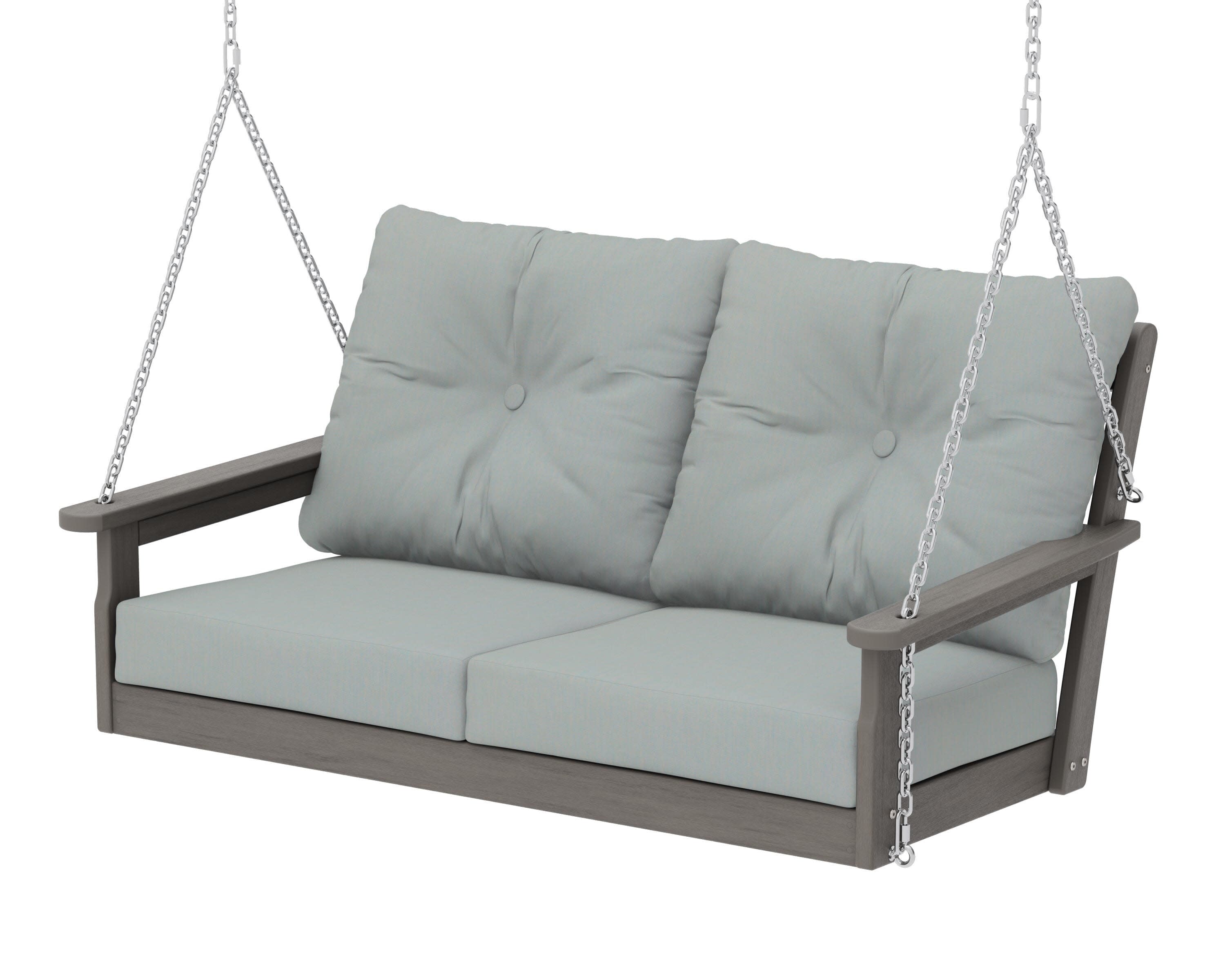 Vineyard Deep Seating Swing in Driftwood / Spa