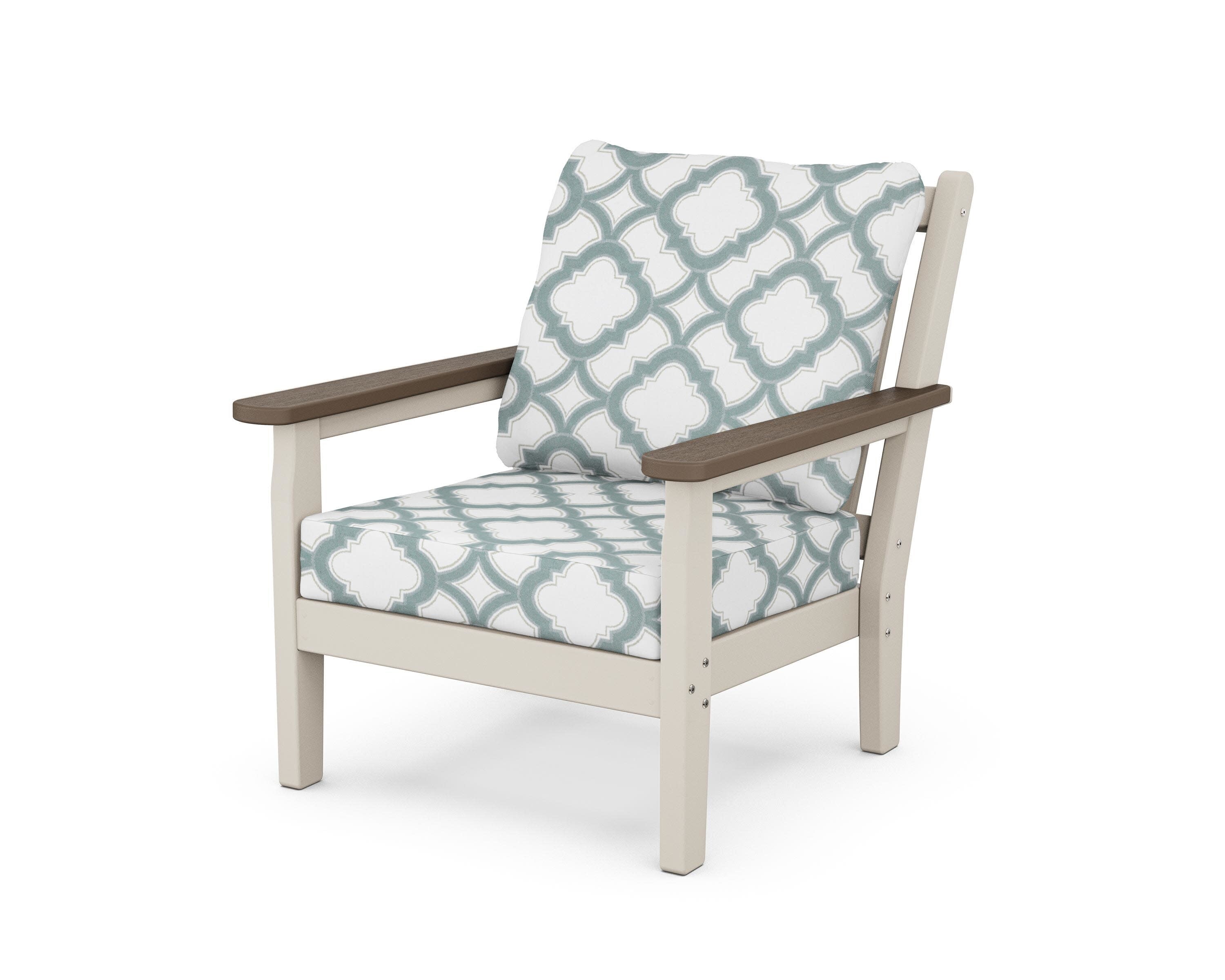 Chippendale Deep Seating Chair in Sand / Kona / Trellis Glacier Spa