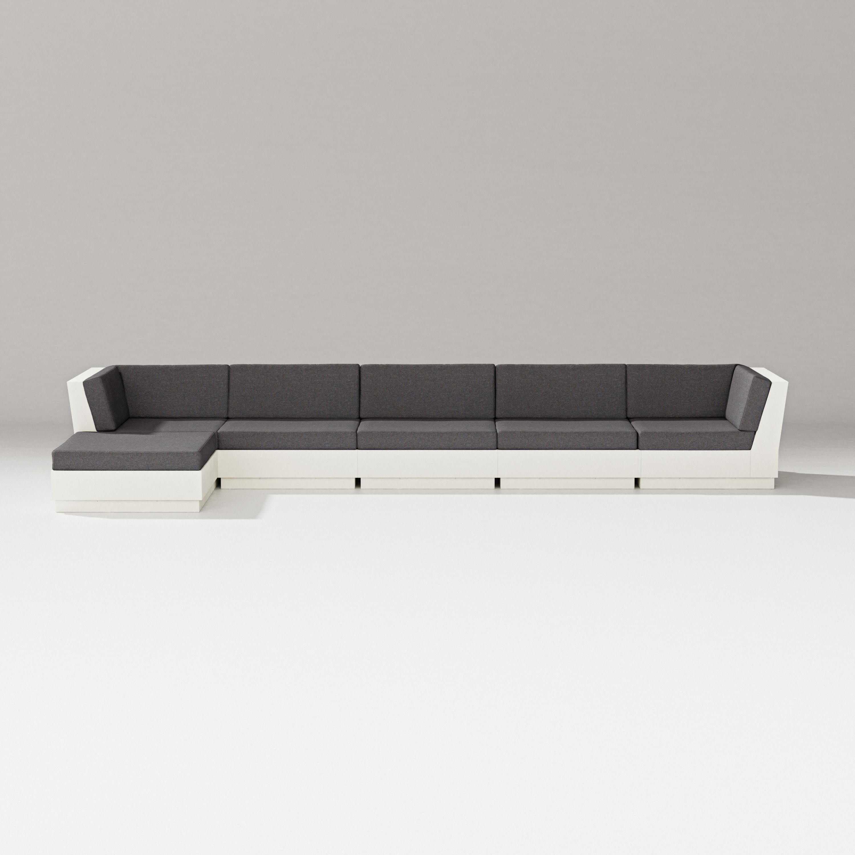 Elevate 6-Piece Chaise Sectional in Vintage White / Ash Charcoal