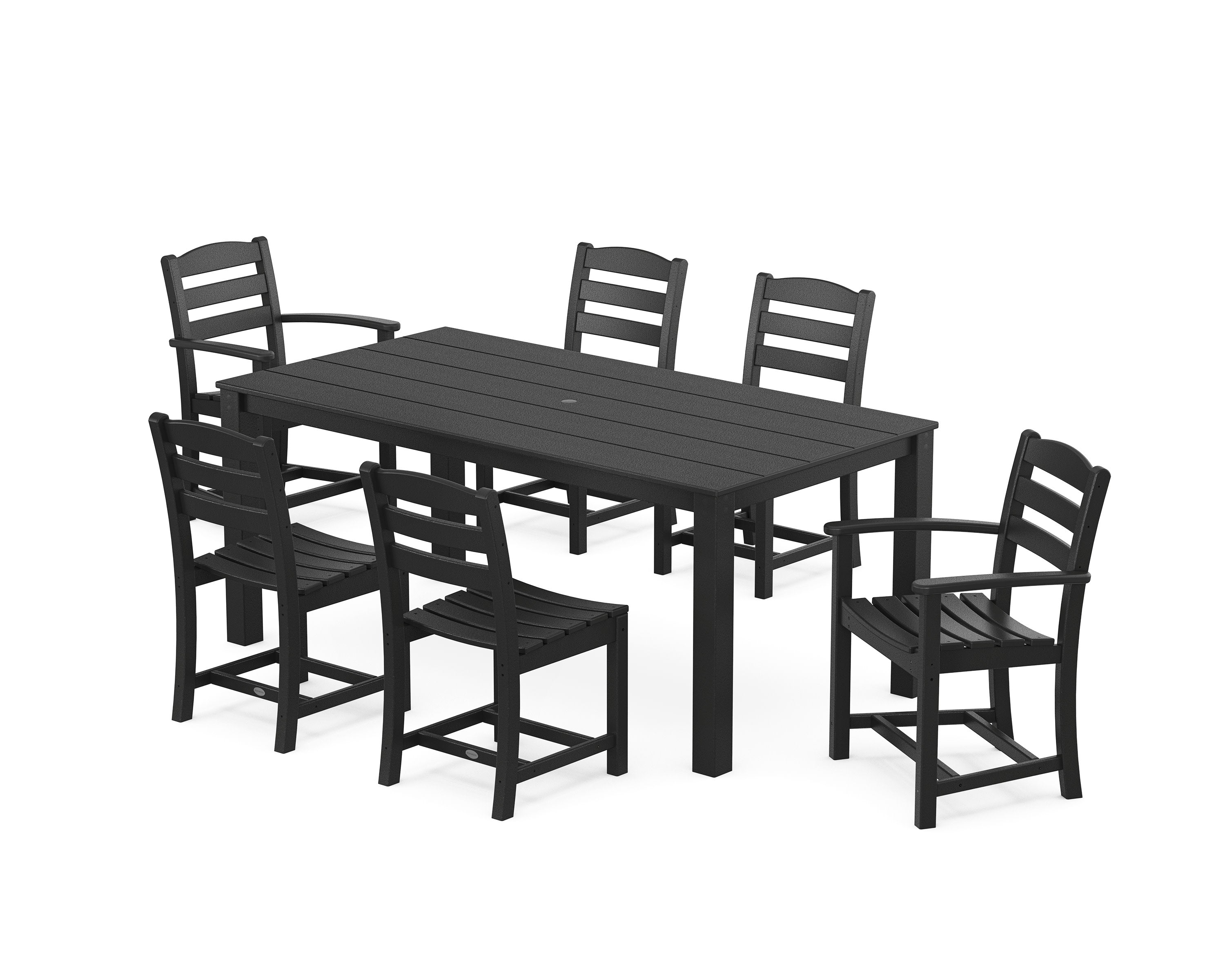 La Casa Cafe' 7-Piece Parsons Dining Set in Black