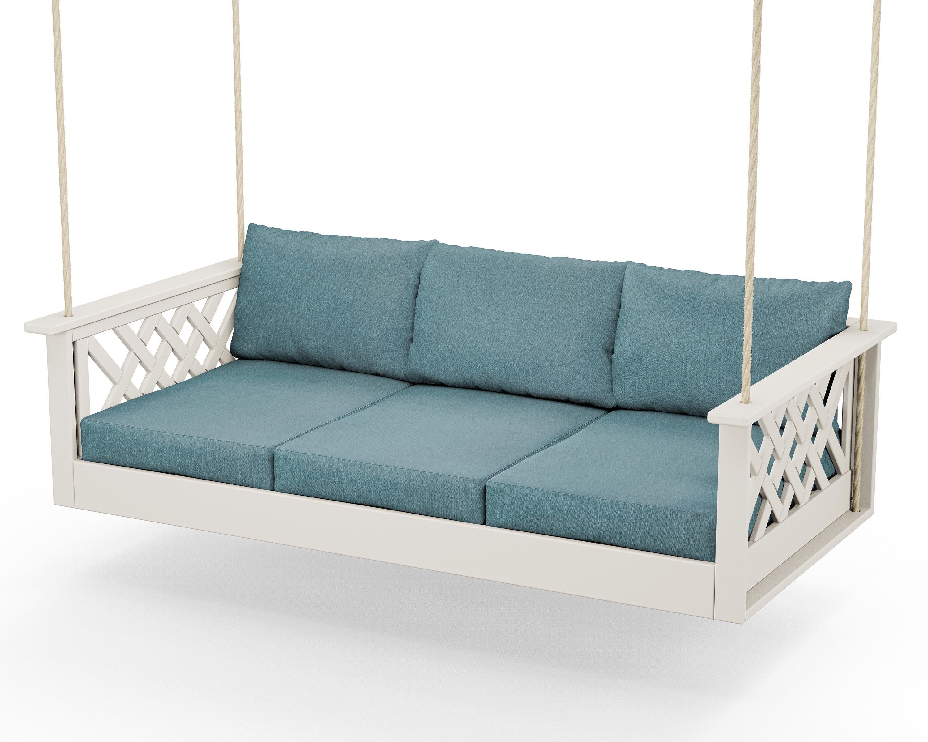 Wovendale Daybed Swing in Sand / Ocean Teal