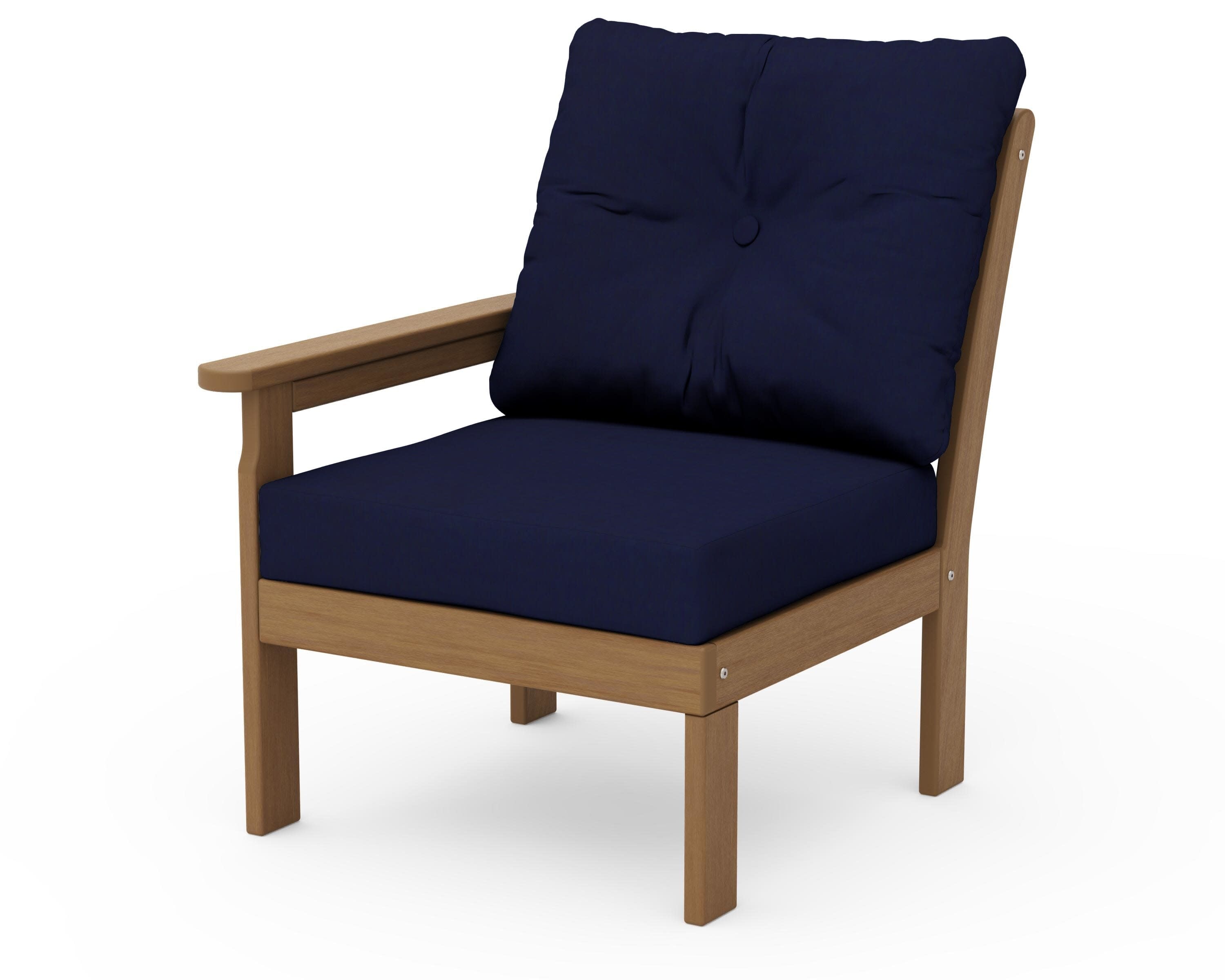 Vineyard Modular Left Arm Chair in Natural / Navy