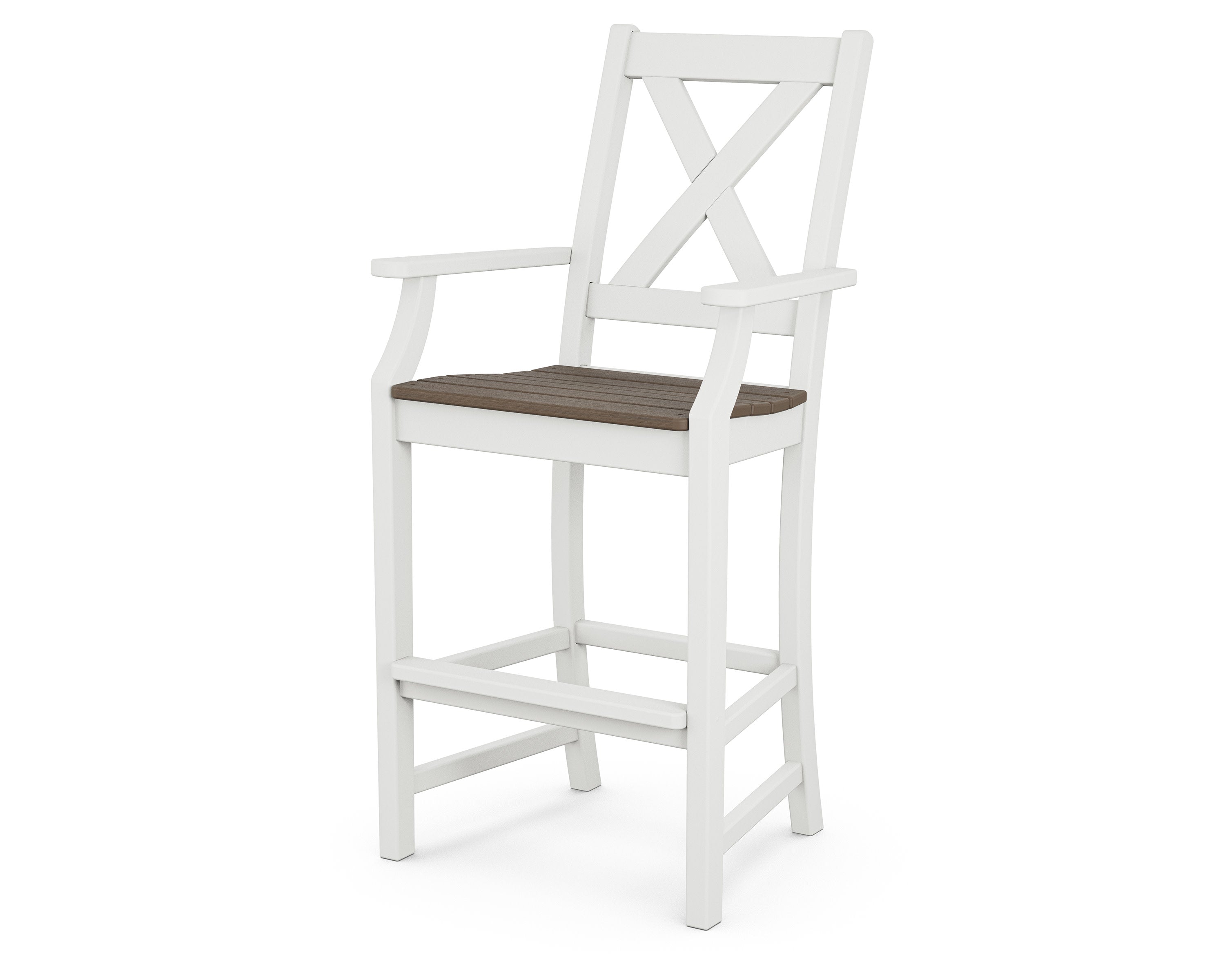 Braxton Bar Arm Chair in White / Kona