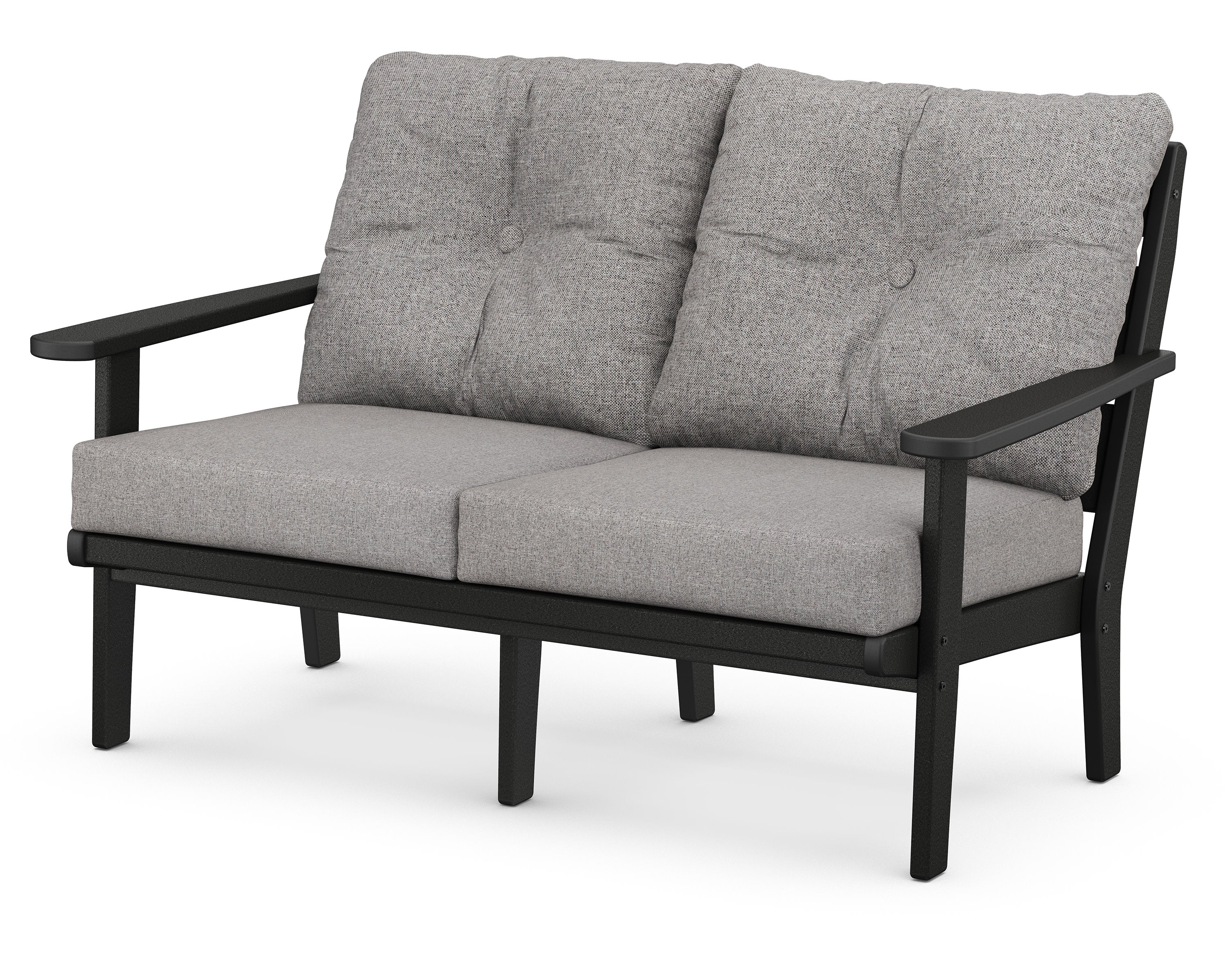 Lakeside Deep Seating Loveseat in Black / Grey Mist
