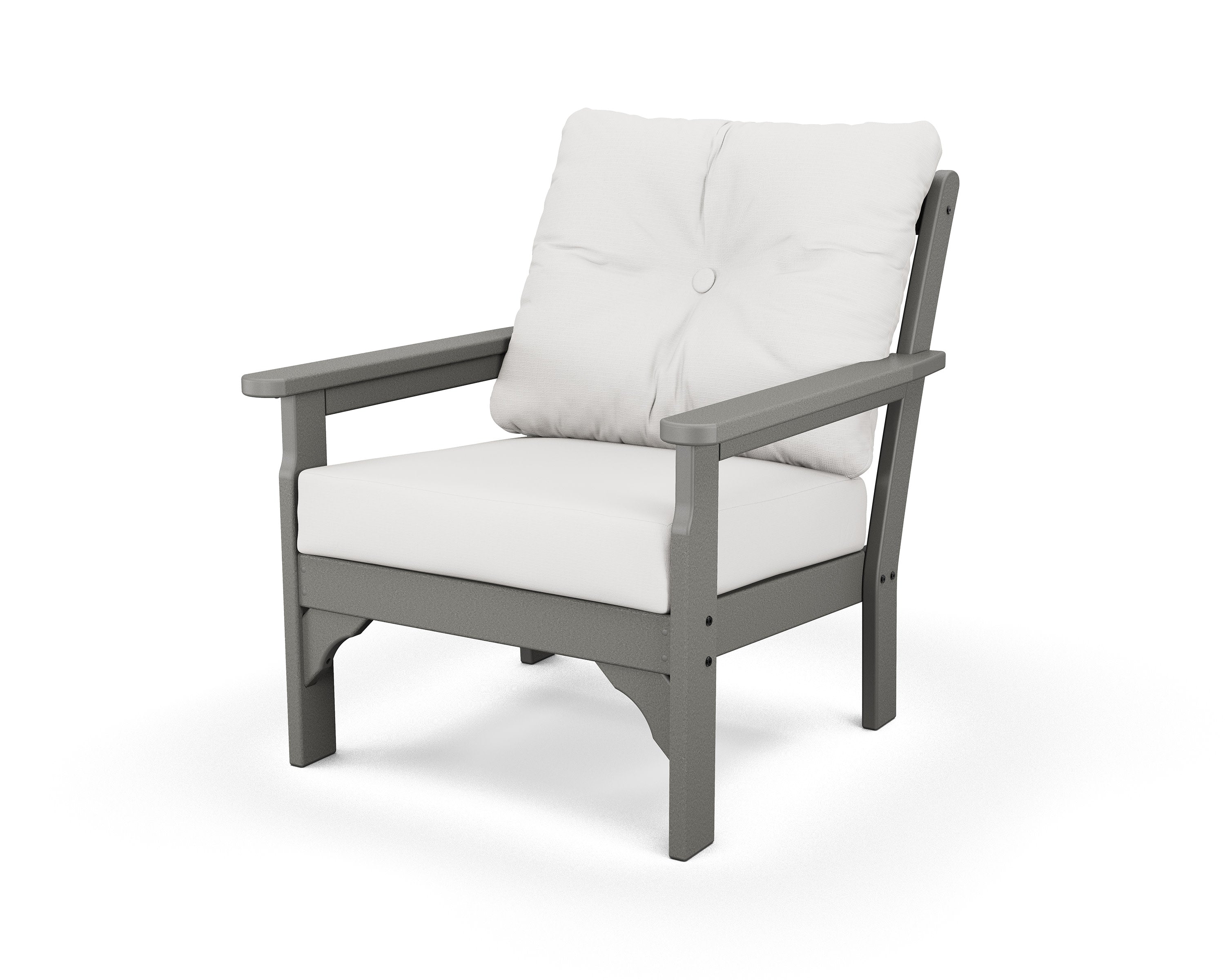 Vineyard Deep Seating Chair in Slate Grey / Natural Linen