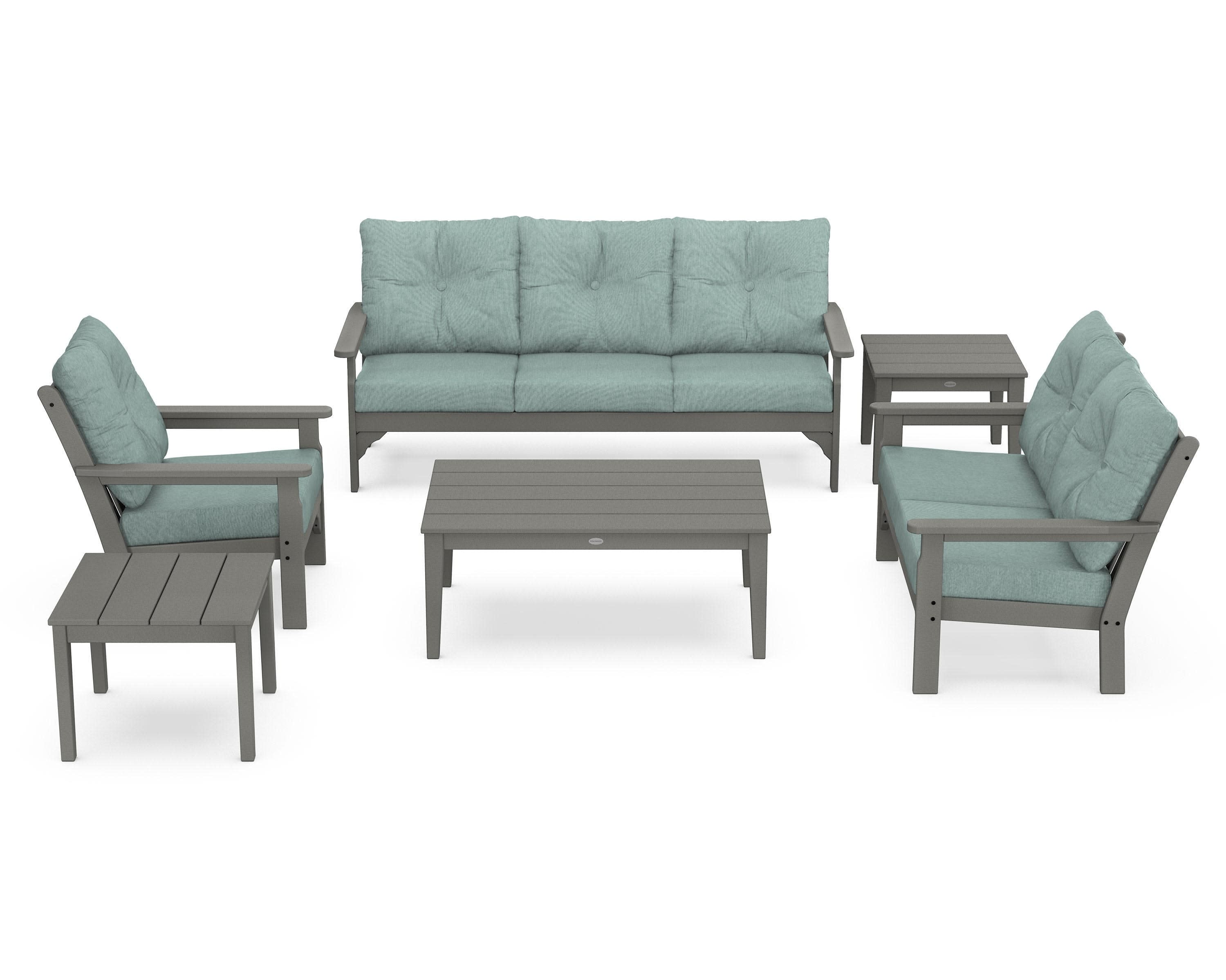 Vineyard 6-Piece Deep Seating Set in Slate Grey / Glacier Spa