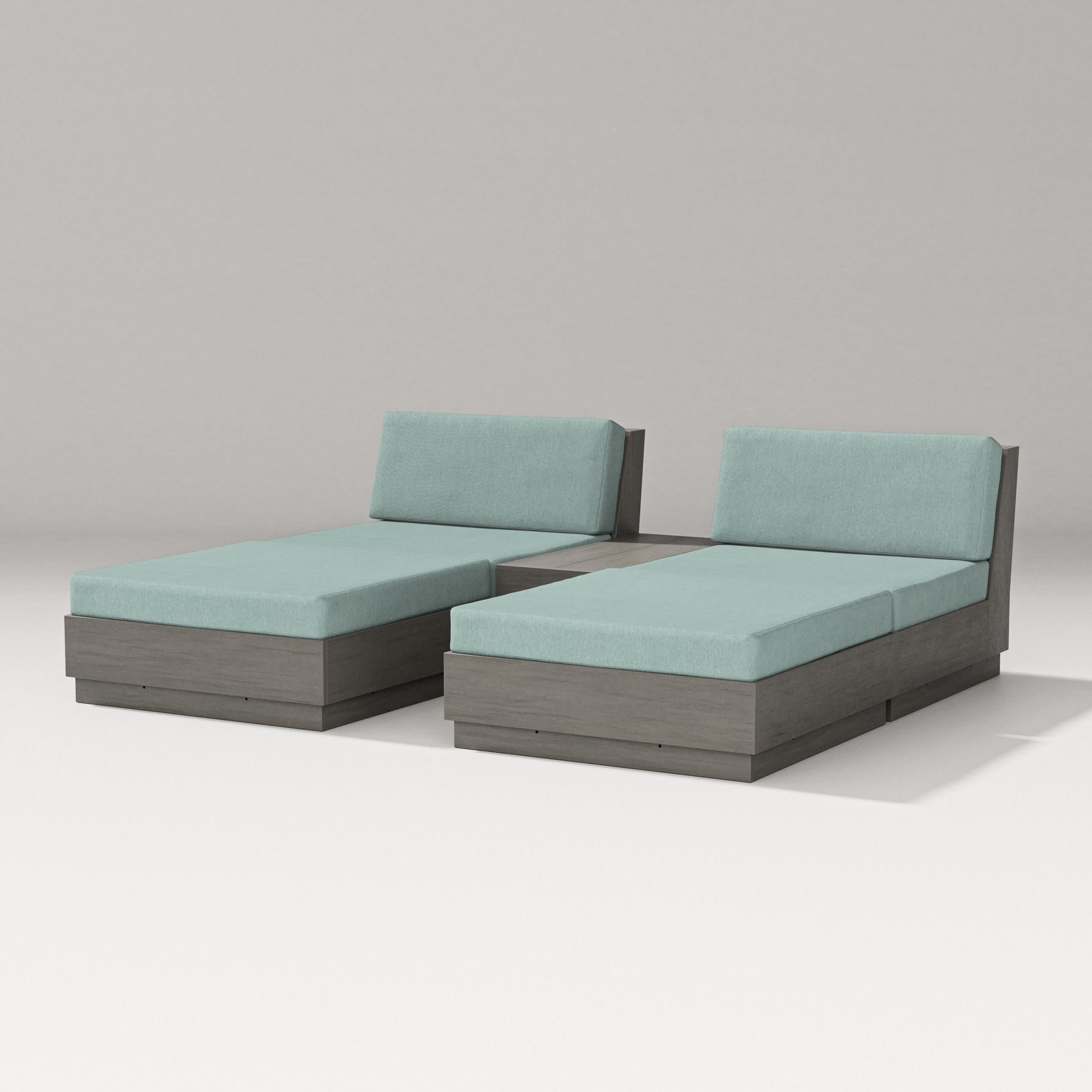 Elevate Double Chaise Set in Driftwood / Glacier Spa