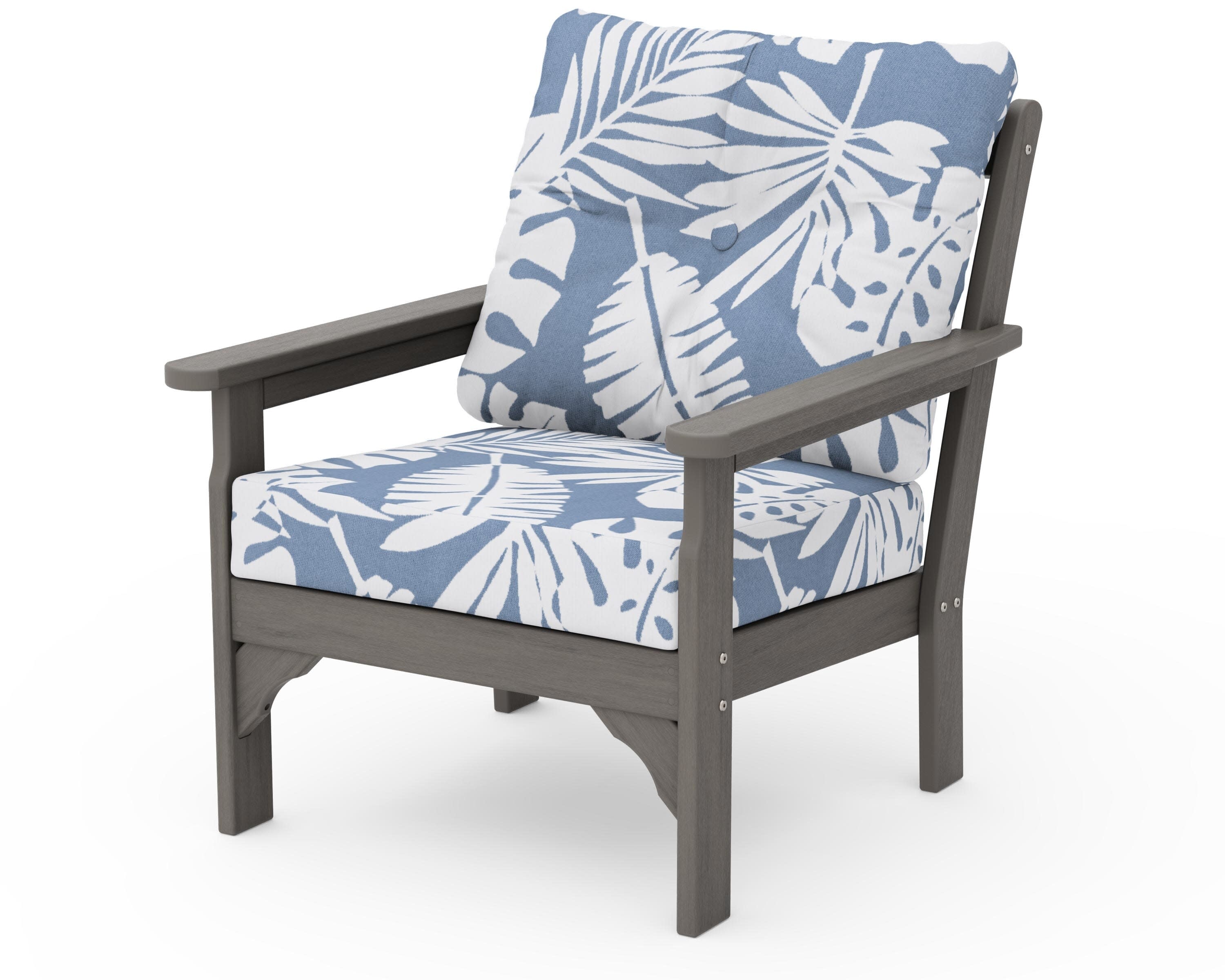 Vineyard Deep Seating Chair in Driftwood / Leaf Sky Blue