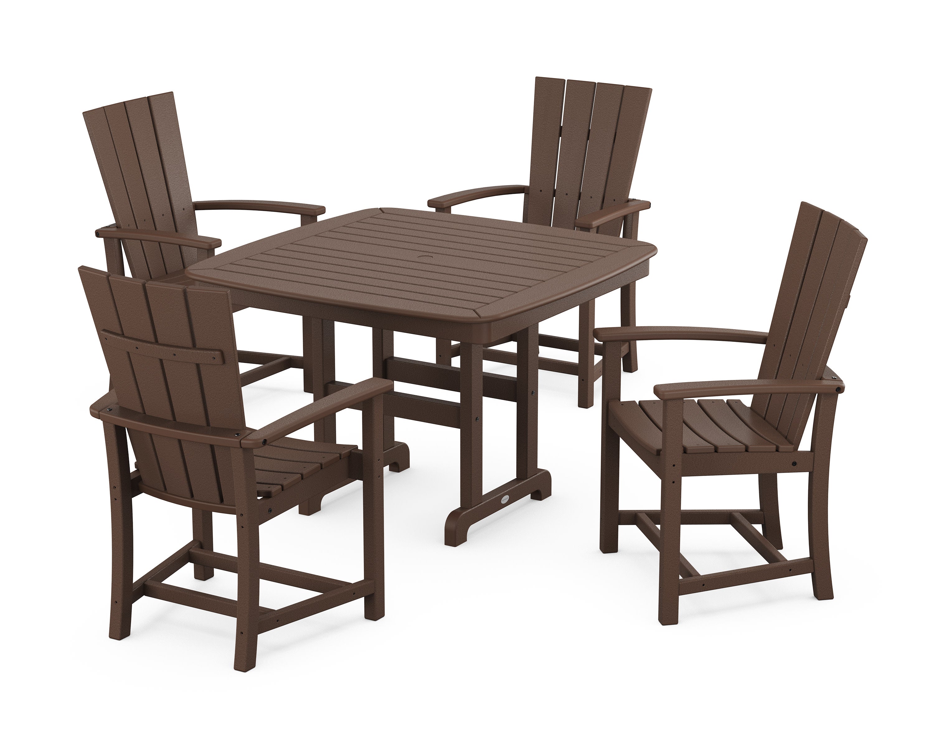 Quattro 5-Piece Dining Set with Trestle Legs in Mahogany