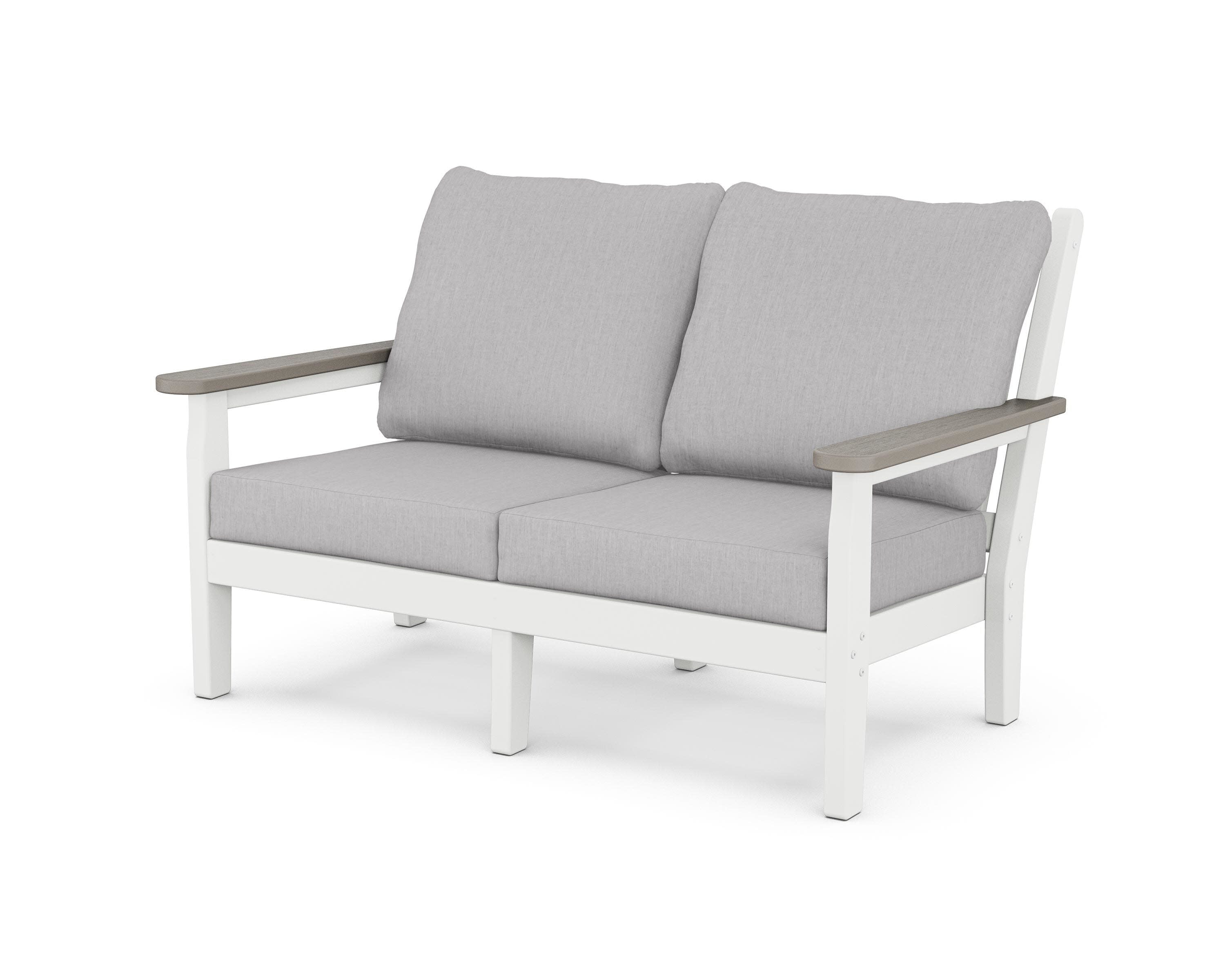 Chippendale Deep Seating Loveseat in White / Driftwood / Granite