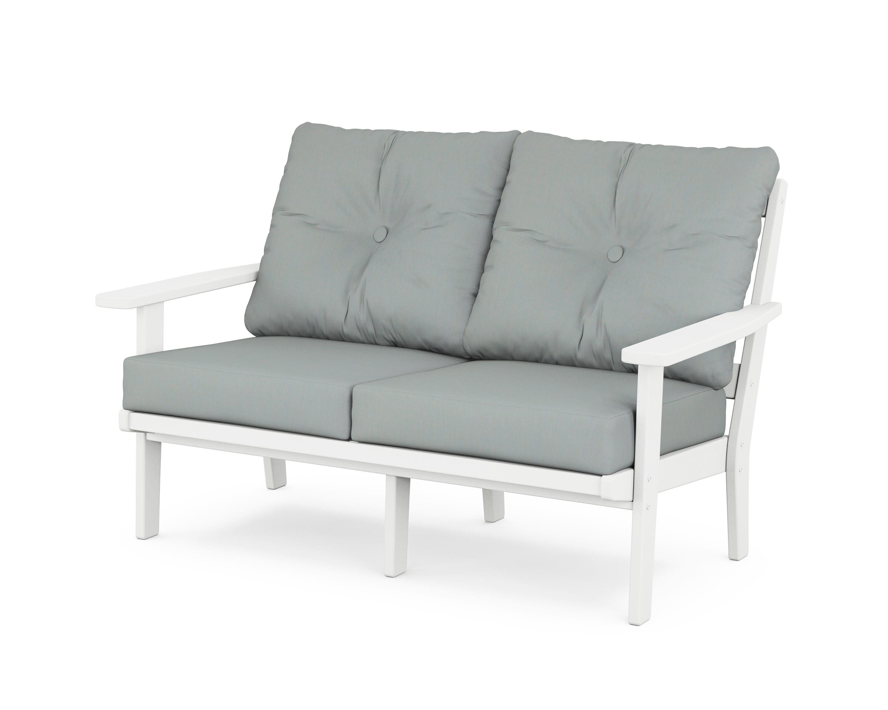 Prairie Deep SeatingLoveseat in White / Spa