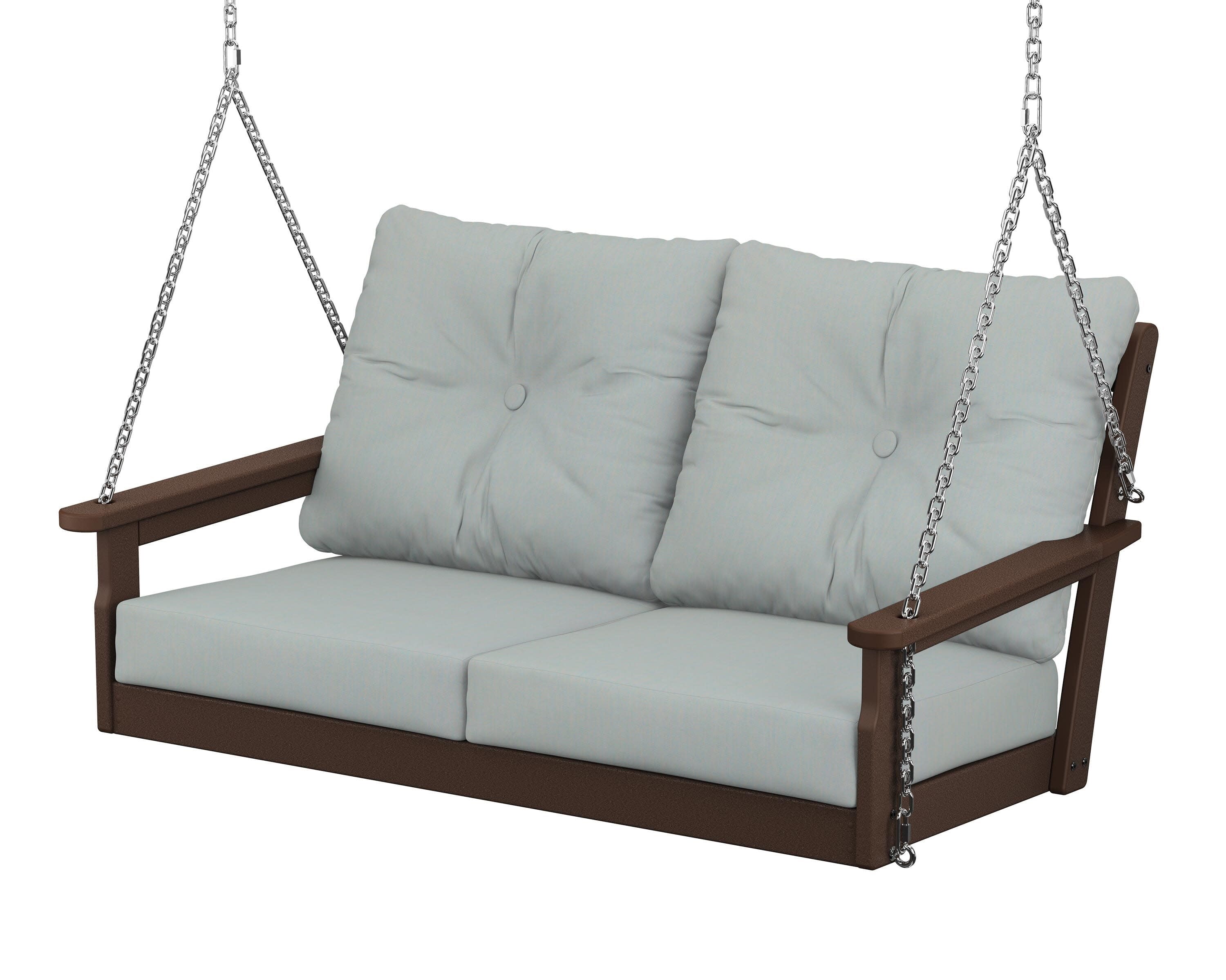 Vineyard Deep Seating Swing in Mahogany / Spa