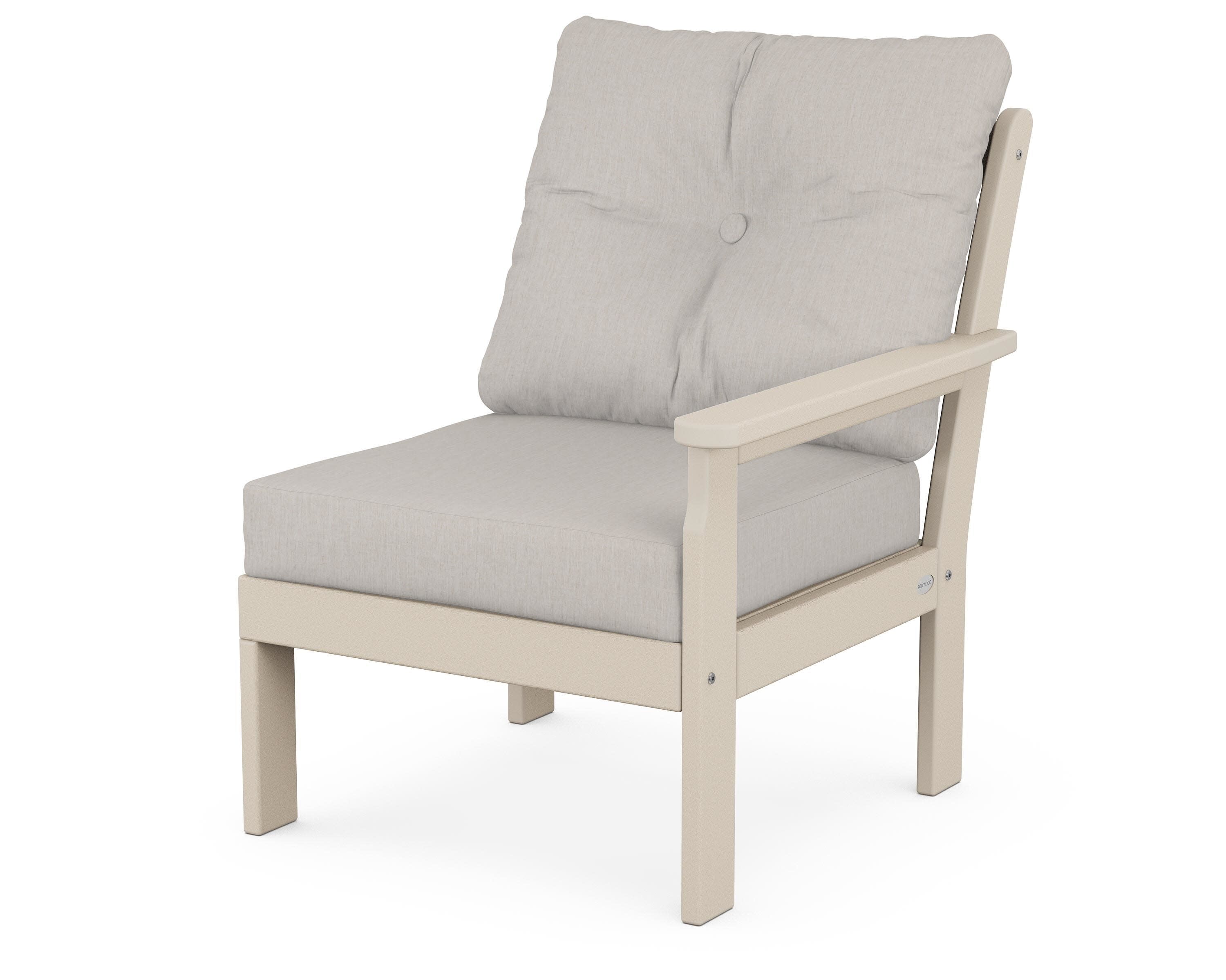 Vineyard Modular Right Arm Chair in Sand / Cast Ash