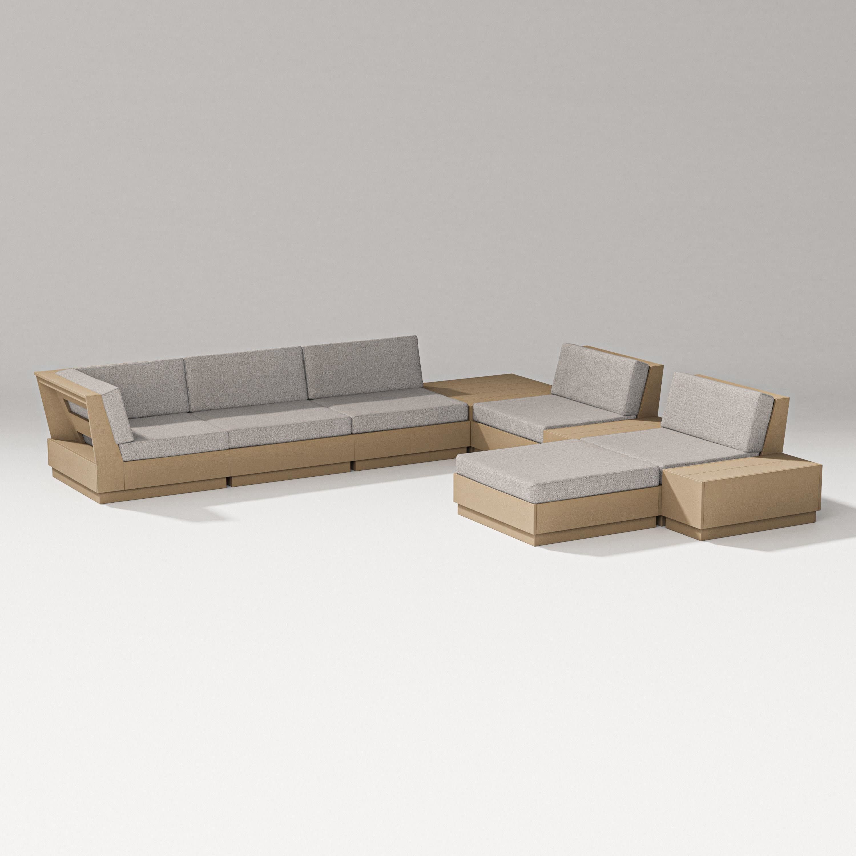 Elevate 9-Piece Conversation Sectional in Vintage Sahara / Weathered Tweed