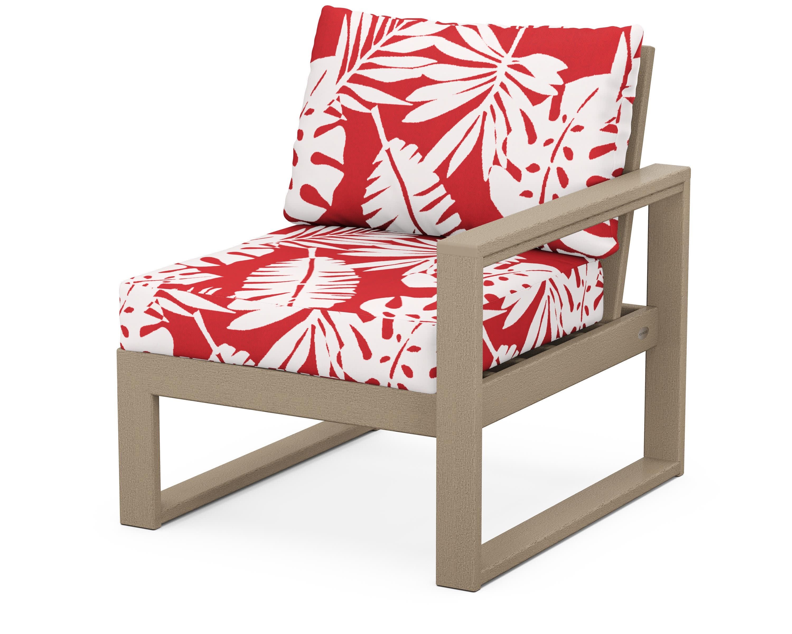 EDGE Modular Right Arm Chair in Vintage Sahara / Leaf Crimson