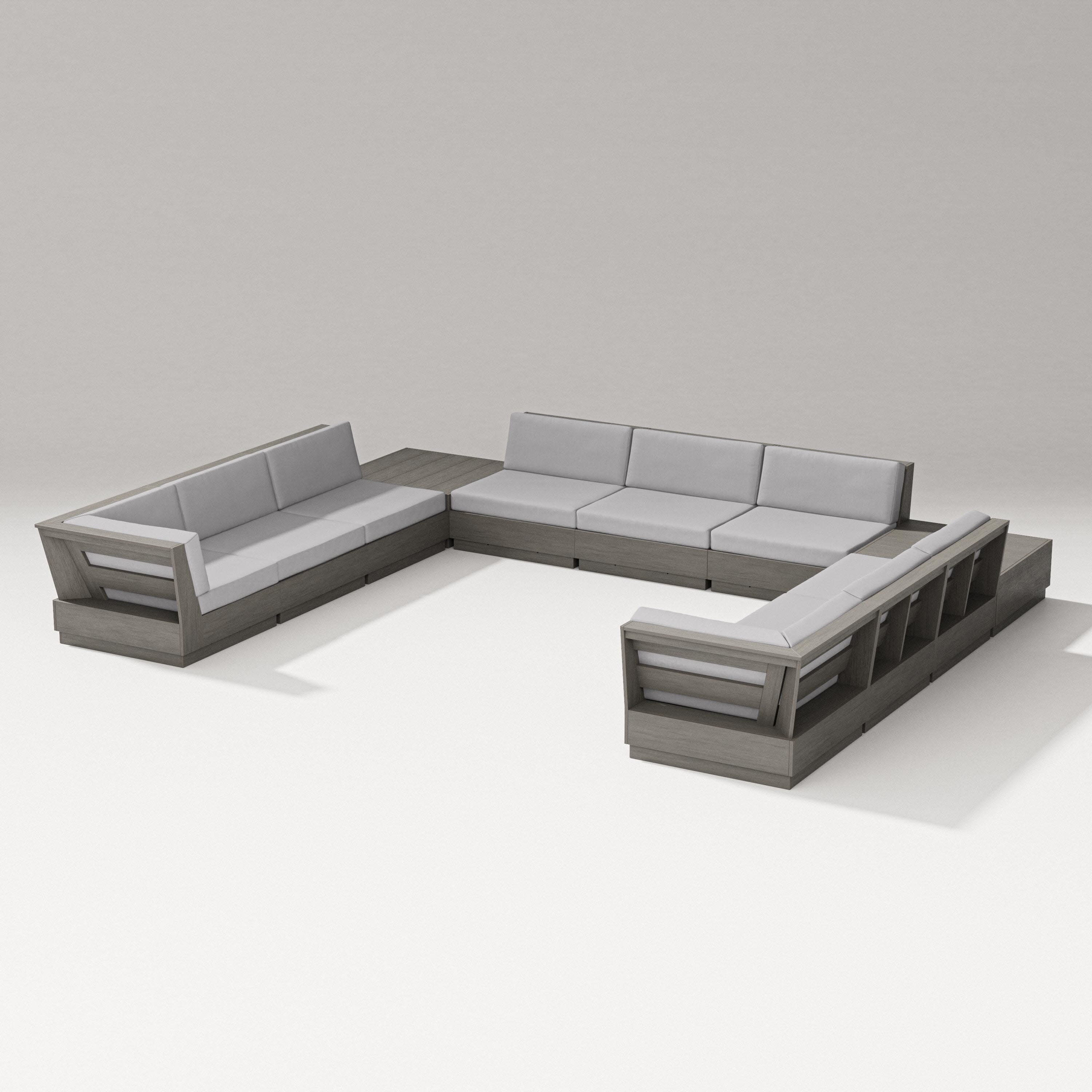 Elevate 11-Piece U-Shaped Sofa Sectional in Driftwood / Granite