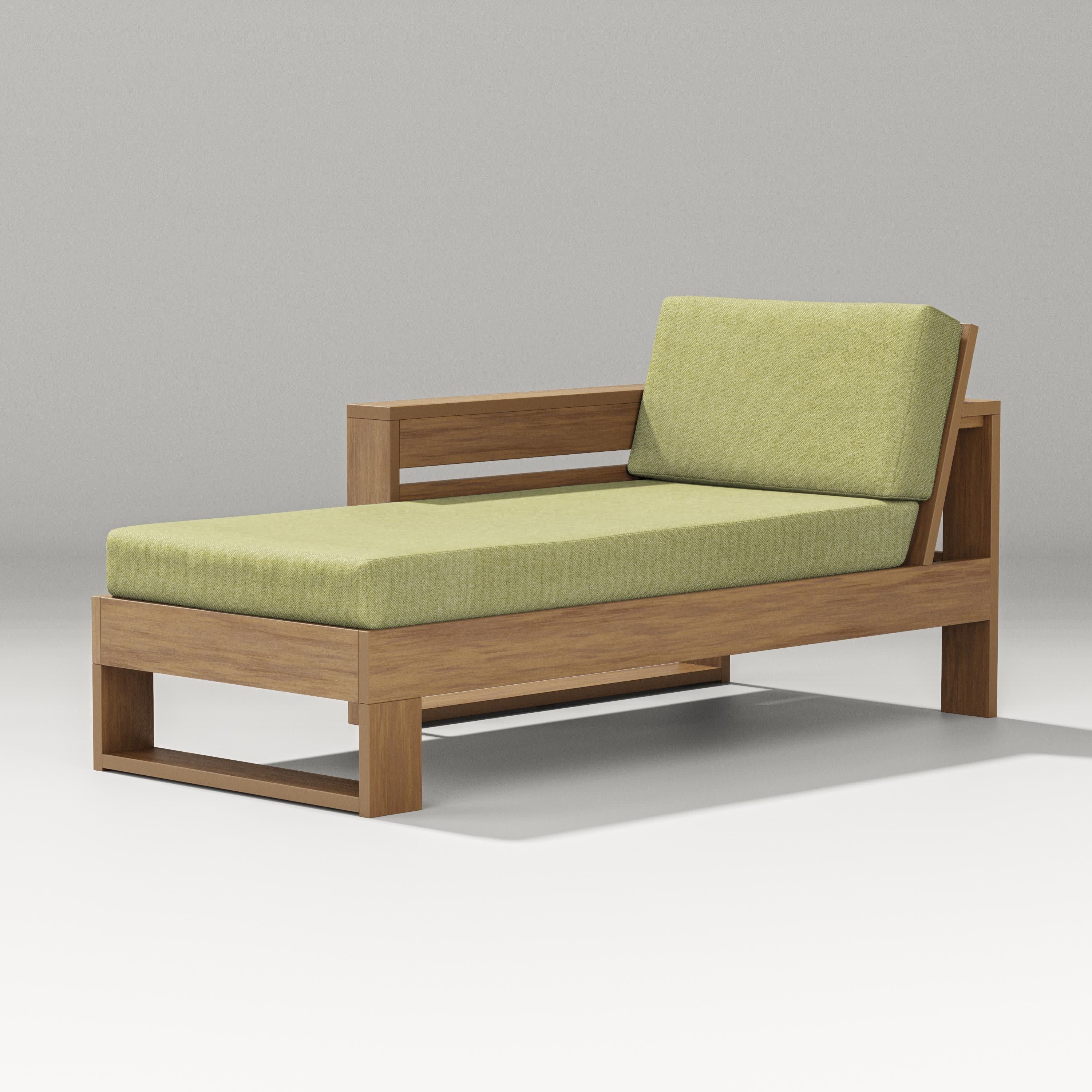 Latitude Modular Left Arm Chaise in Natural / Chartreuse Boucle