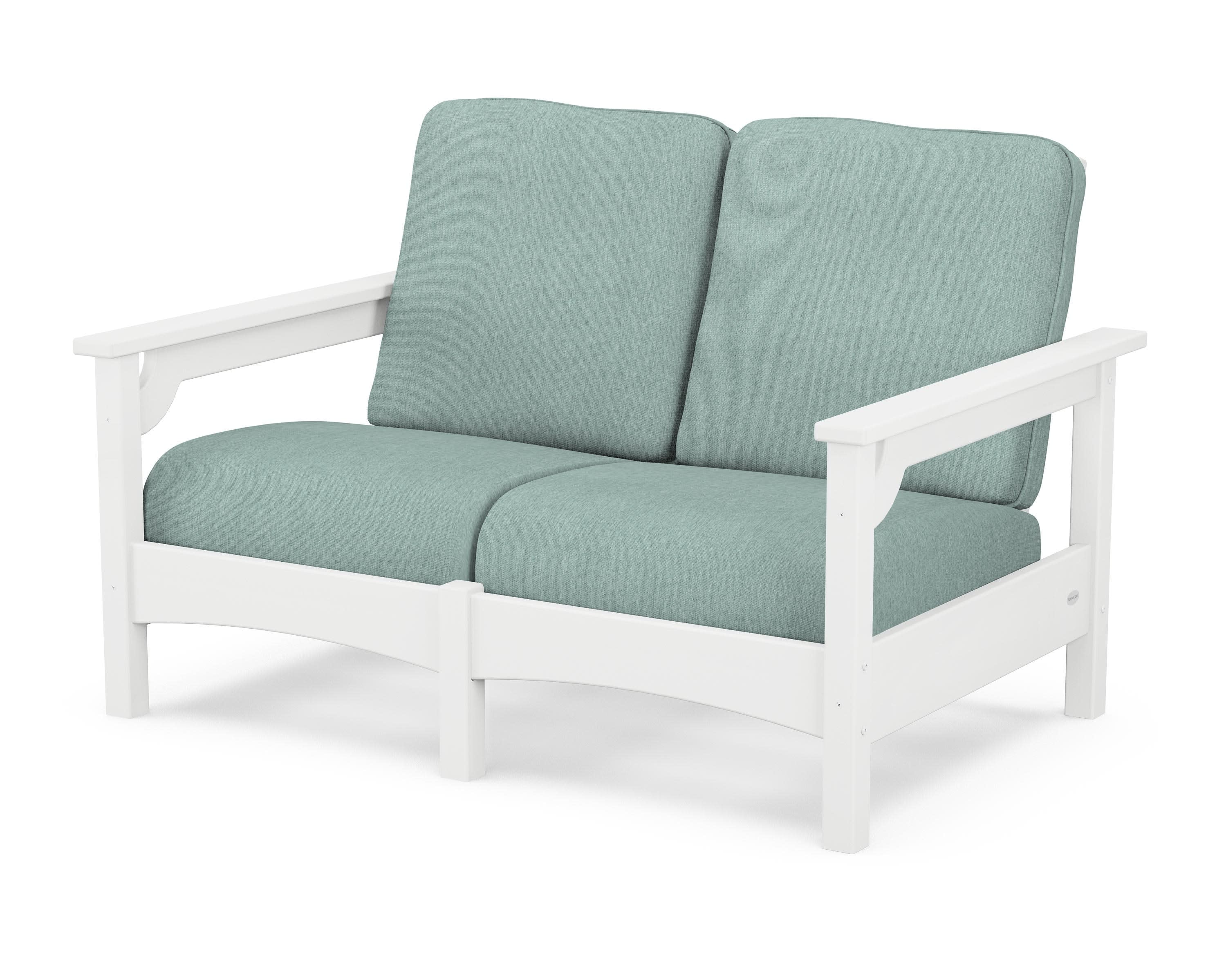 Club Loveseat in White / Glacier Spa