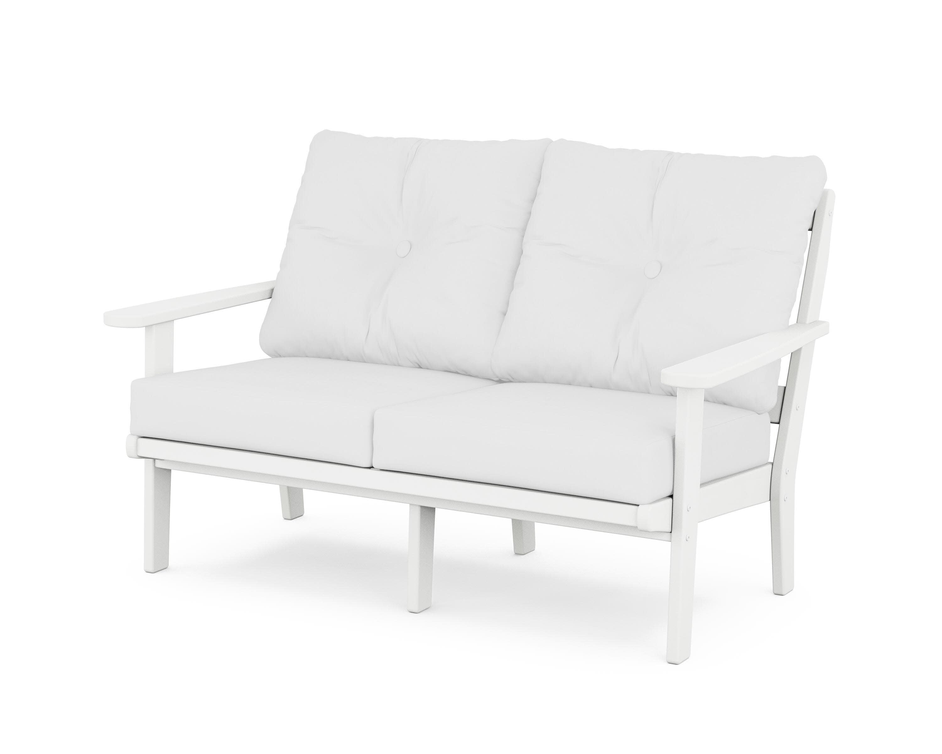 Mission Deep SeatingLoveseat in White / Natural