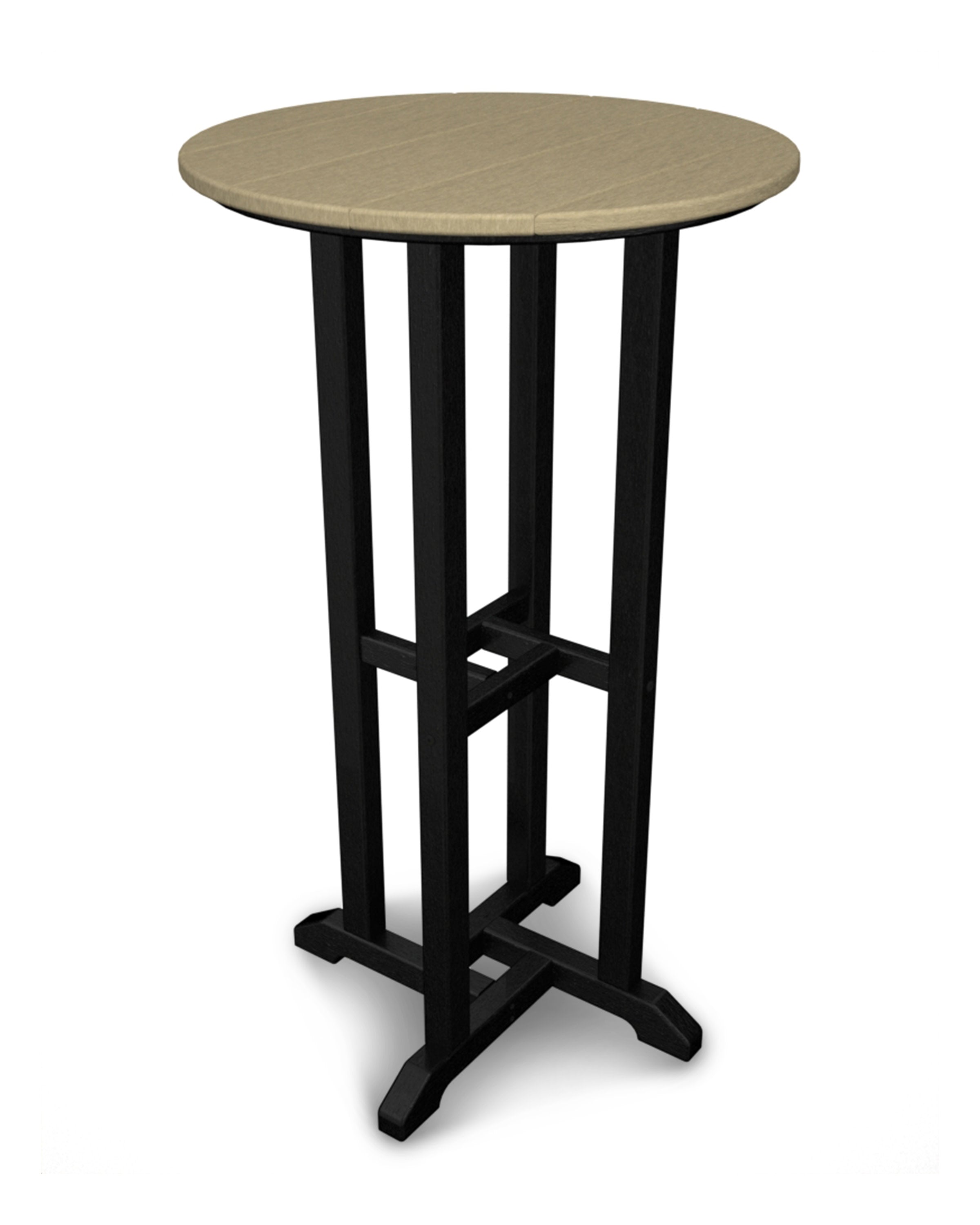 Contempo 24" Round Bar Table in Black / Sand