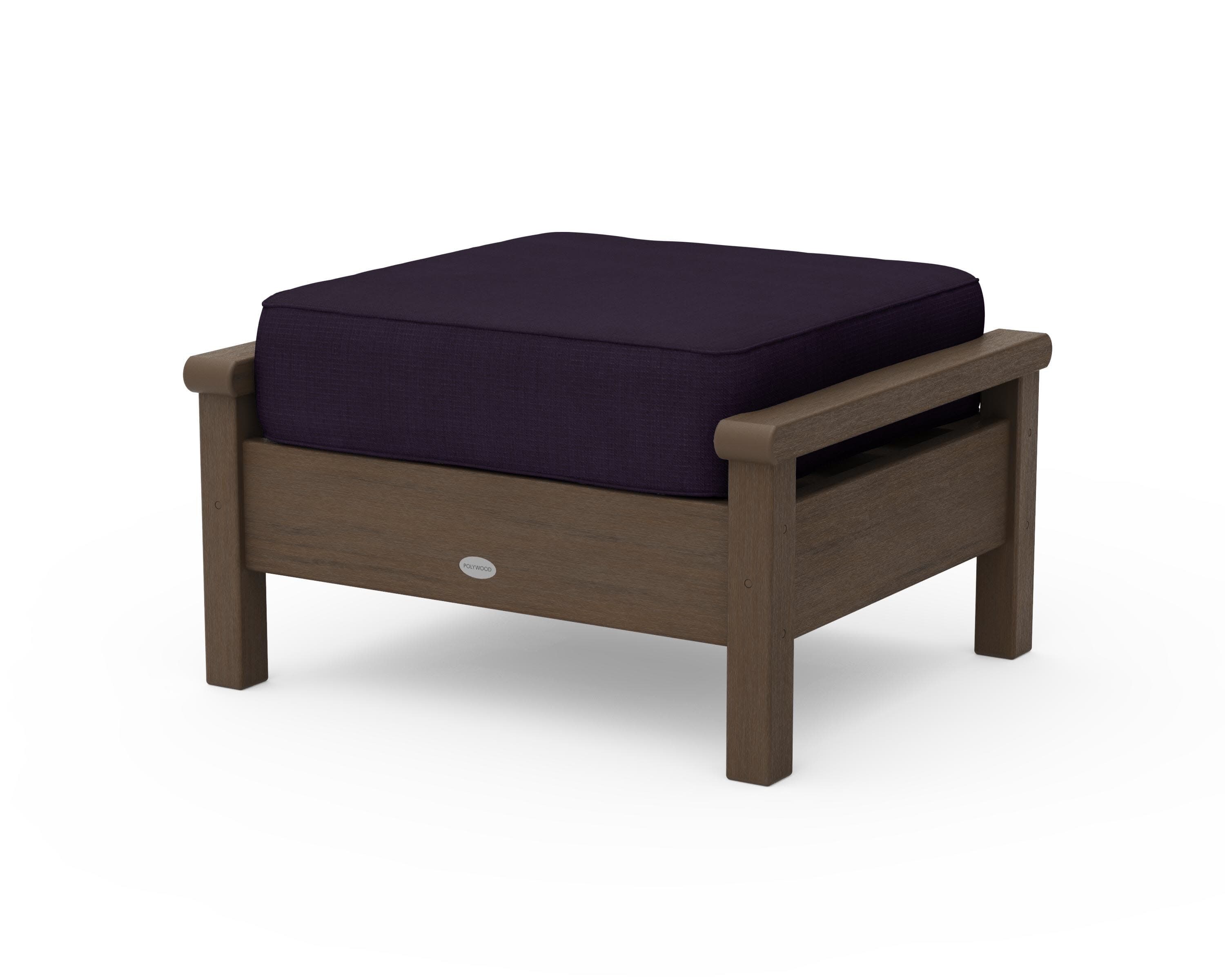 Harbour Deep Seating Ottoman in Kona / Navy Linen