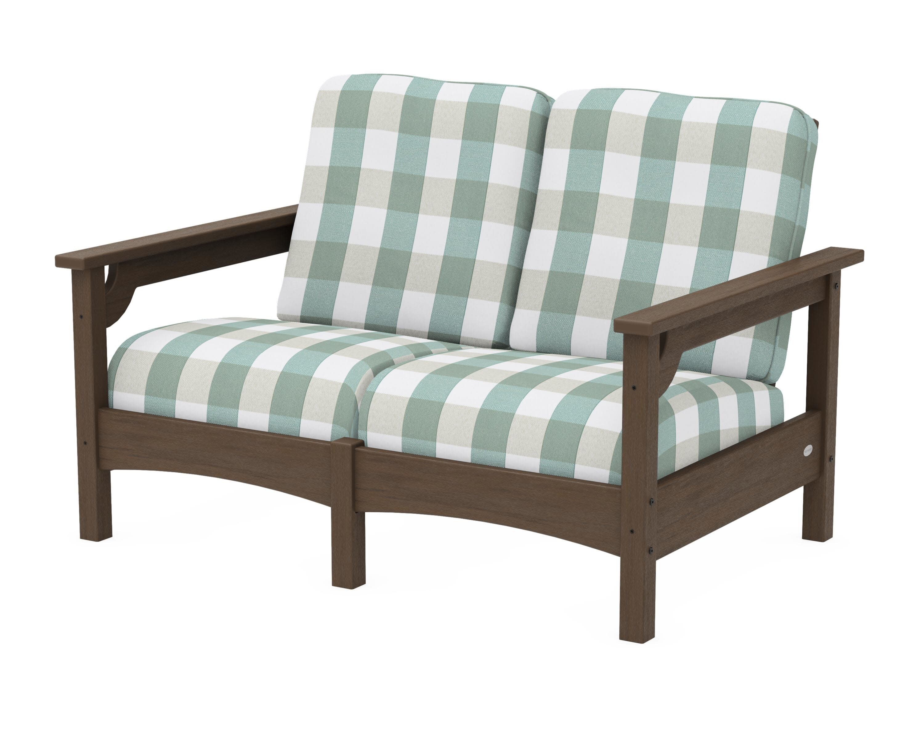 Club Loveseat in Kona / Buffalo Plaid Glacier Spa