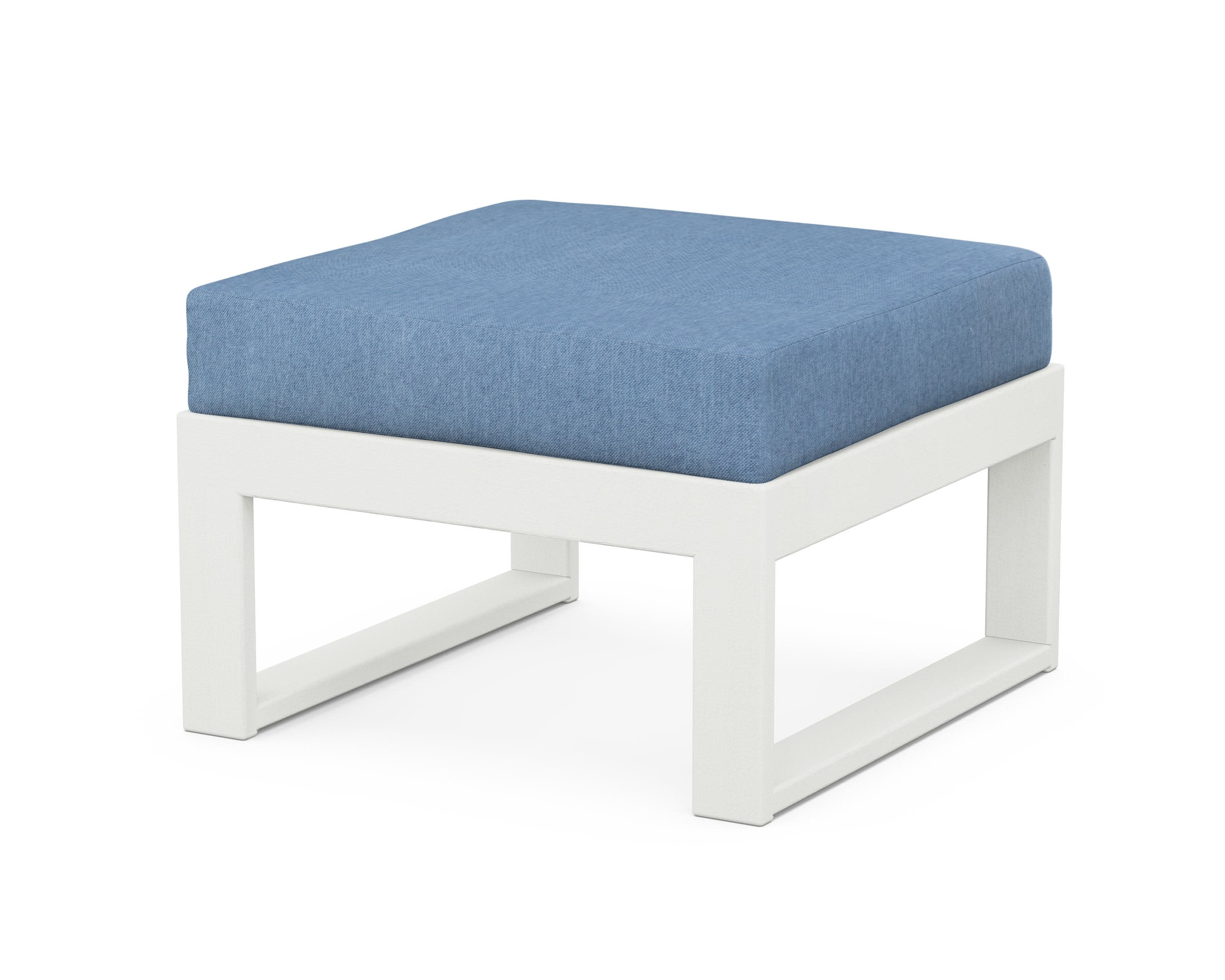 Modular Ottoman - Modern in Vintage White / Sky Blue