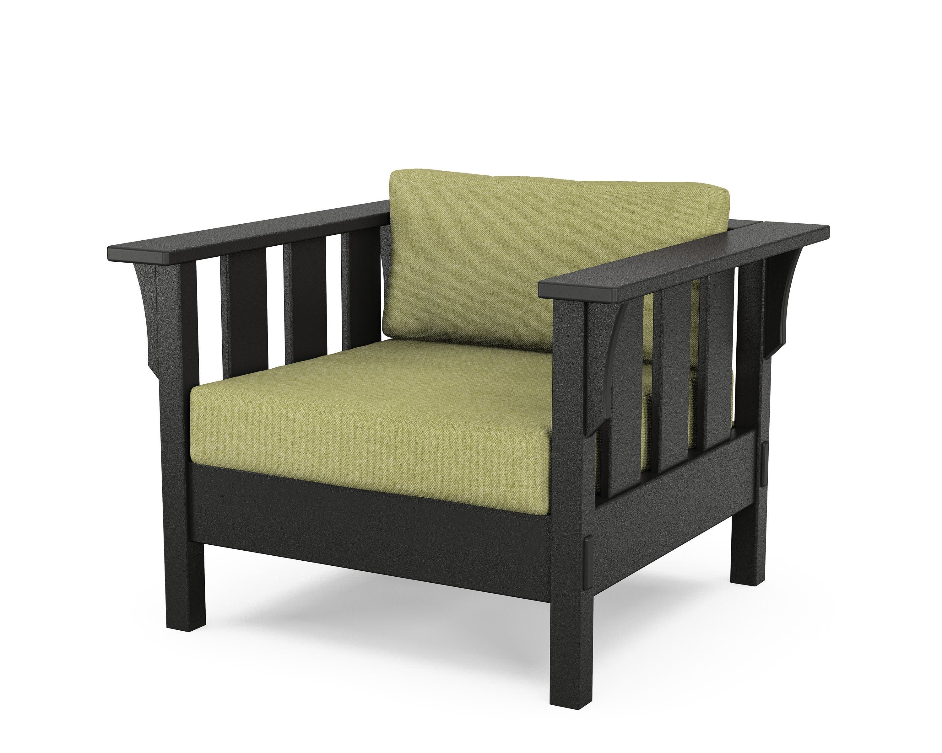 Acadia Deep Seating Chair in Black / Chartreuse Boucle